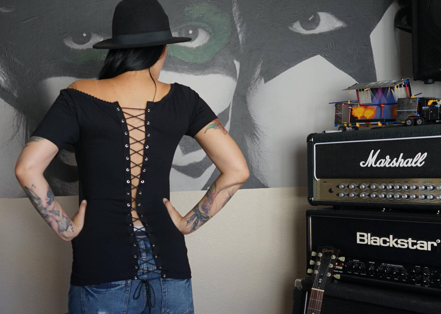 Misfits Lace-Up Band Tee: Upcycled Concert T-Shirt
