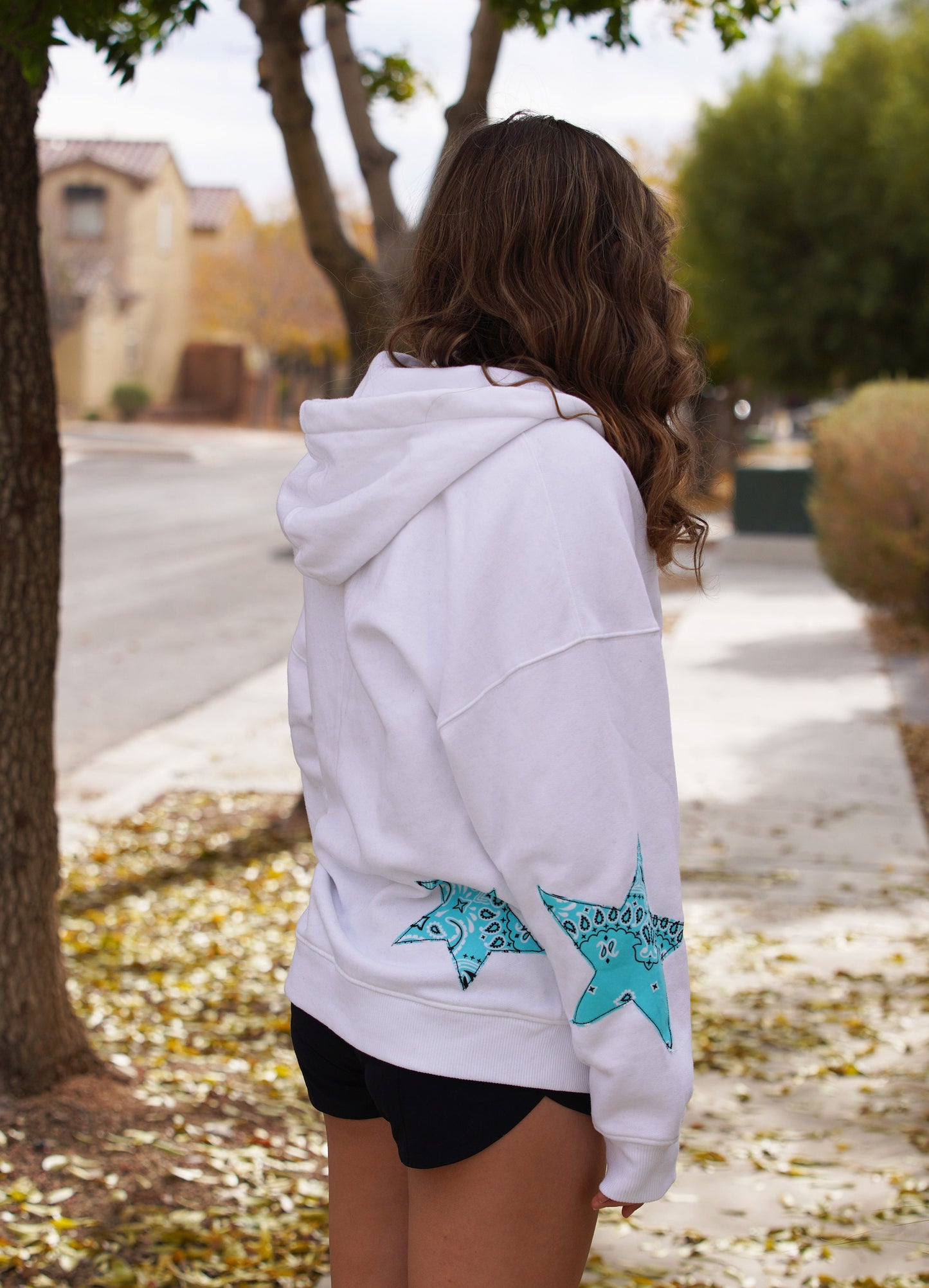 Olivia Paige - Oversized Patchwork hoodie bandana stars sweatshirt hoodie fleece