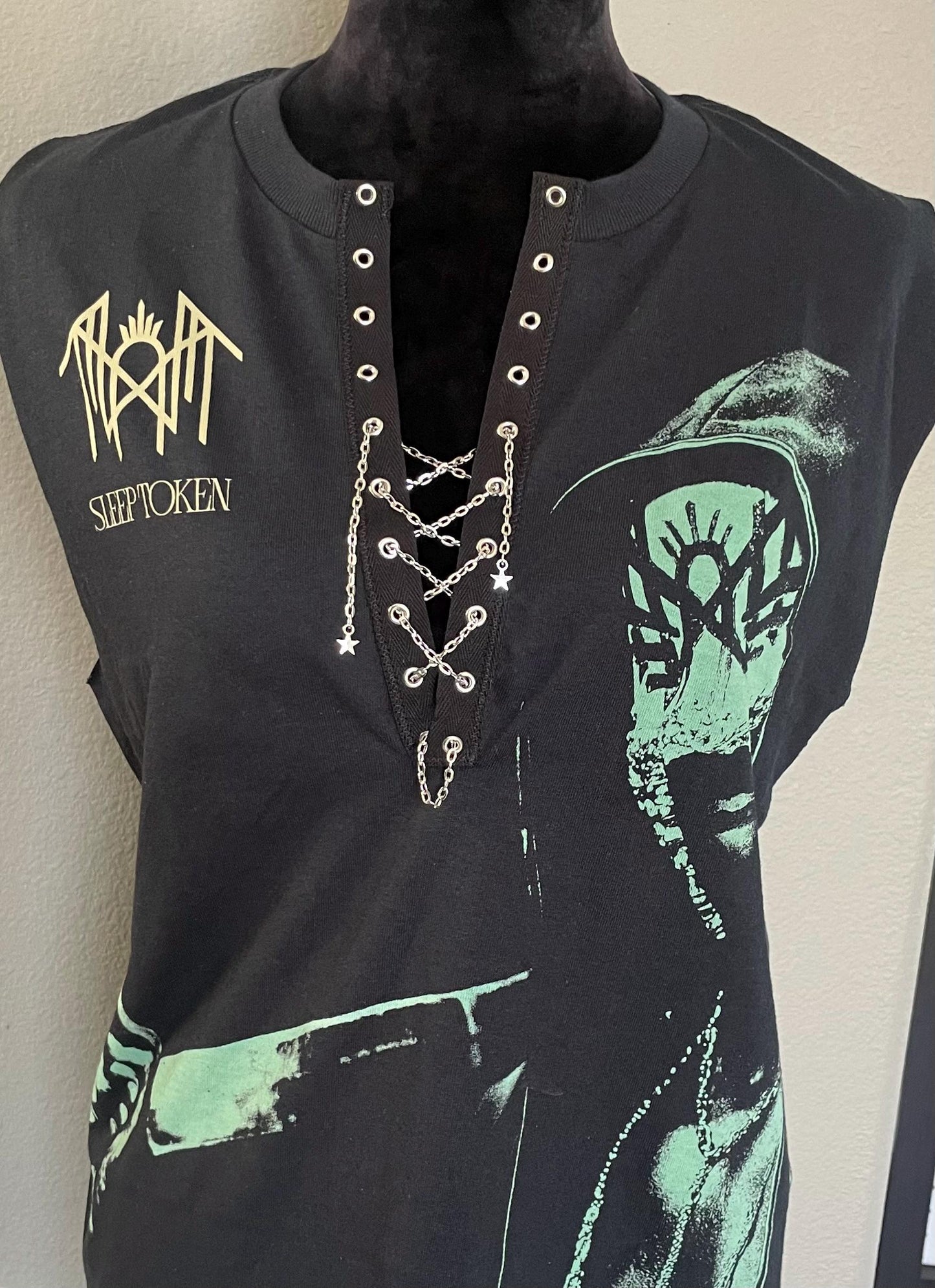 Sleep Token Lace-Up Band Tee: Reworked Concert Shirt