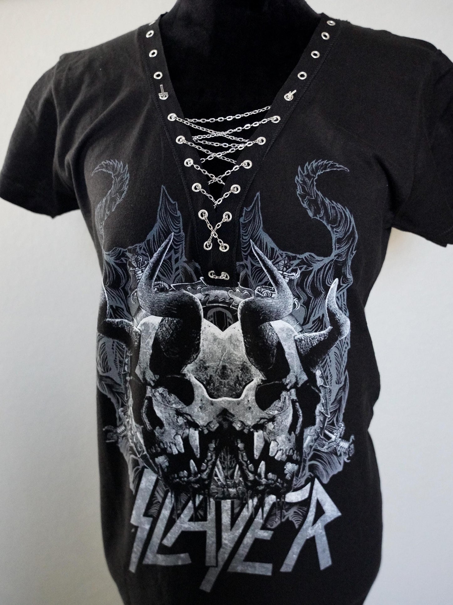 Slayer Lace-Up Band Tee: Reworked Concert Shirt