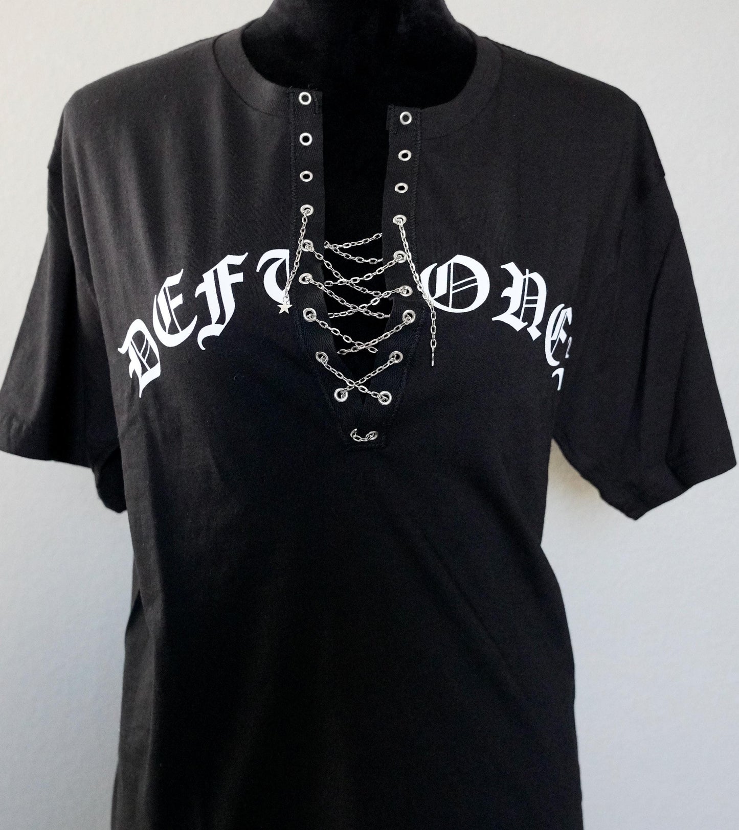 Deftones Lace-Up Band Tee: Reworked Concert Shirt
