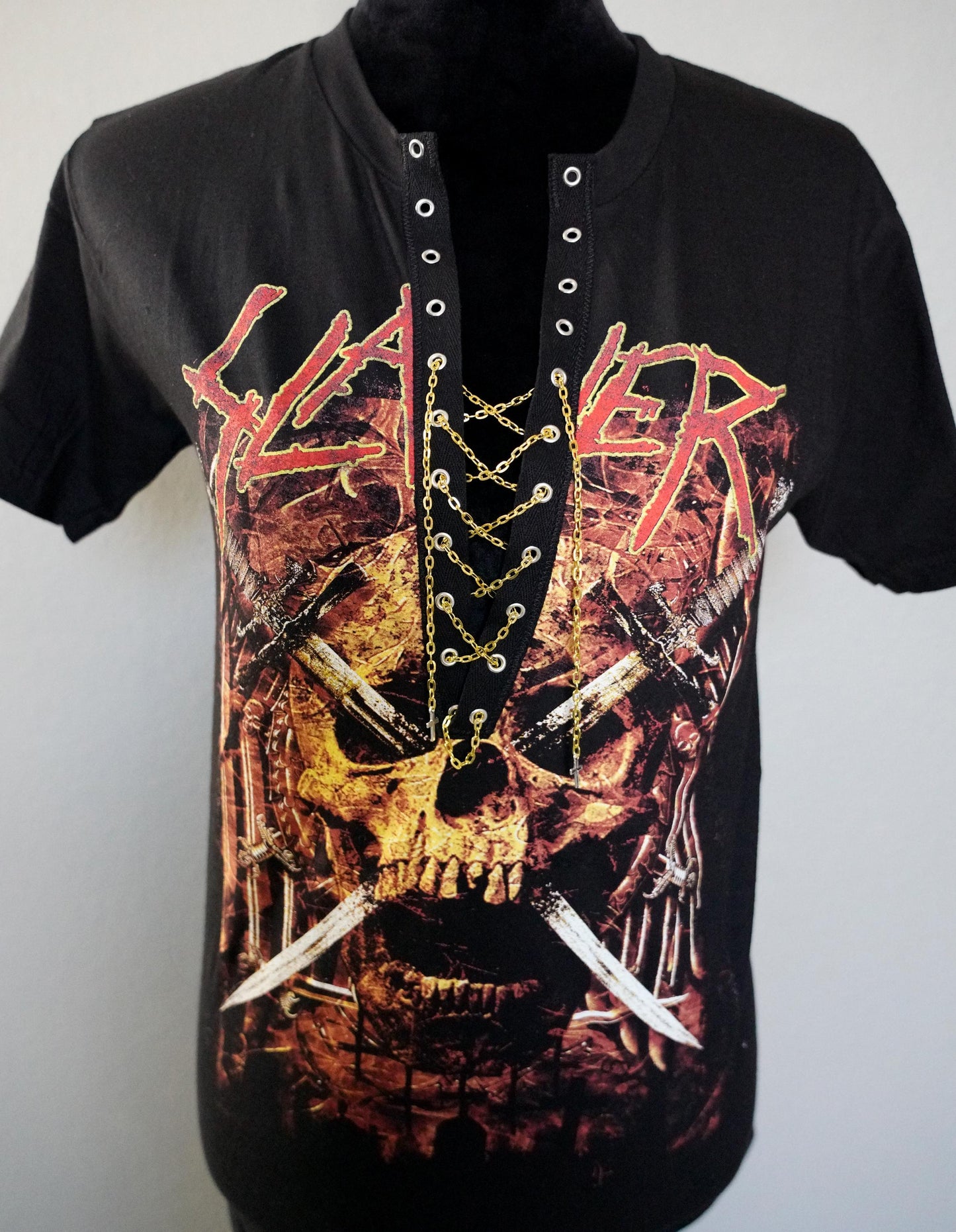 Slayer Lace-Up Band Tee: Reworked Concert Shirt