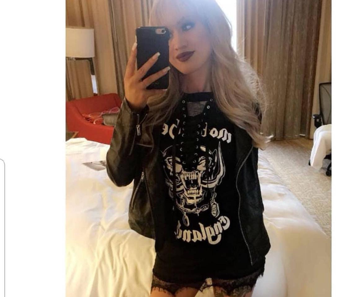 Reworked Motörhead Lace-Up Band Tee: Upcycled Concert Shirt