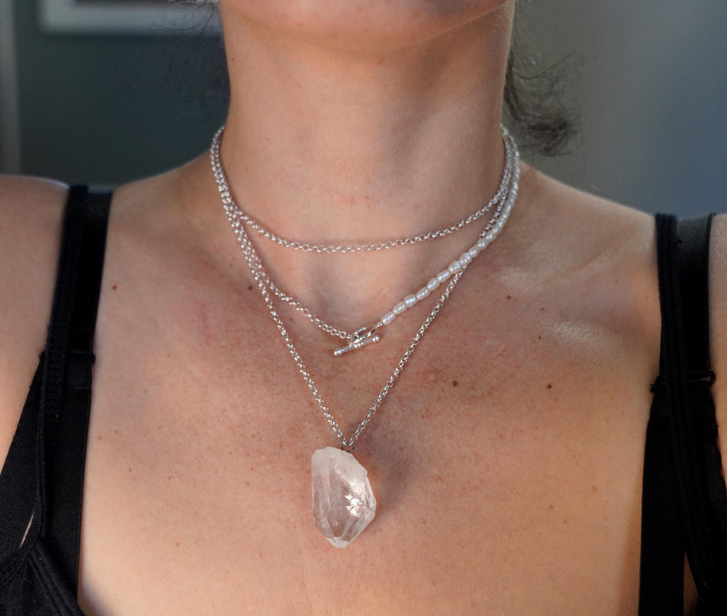 Olivia Paige -Chain RAW Crystal Gemstone  Necklace vintage style look
