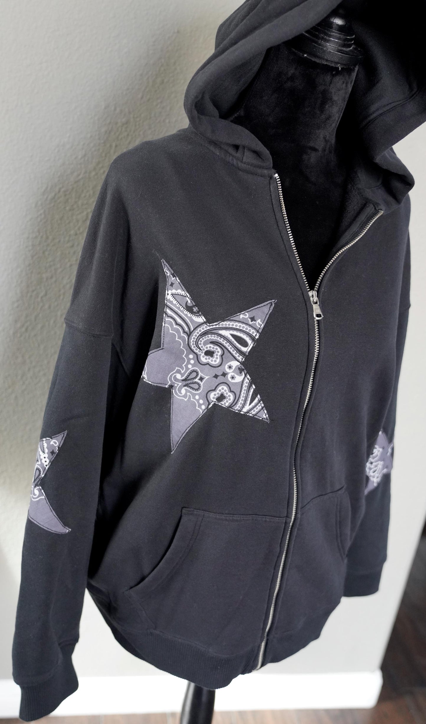 Olivia Paige - Patchwork hoodie bandana Stars  sweatshirt  hoodie  fleece