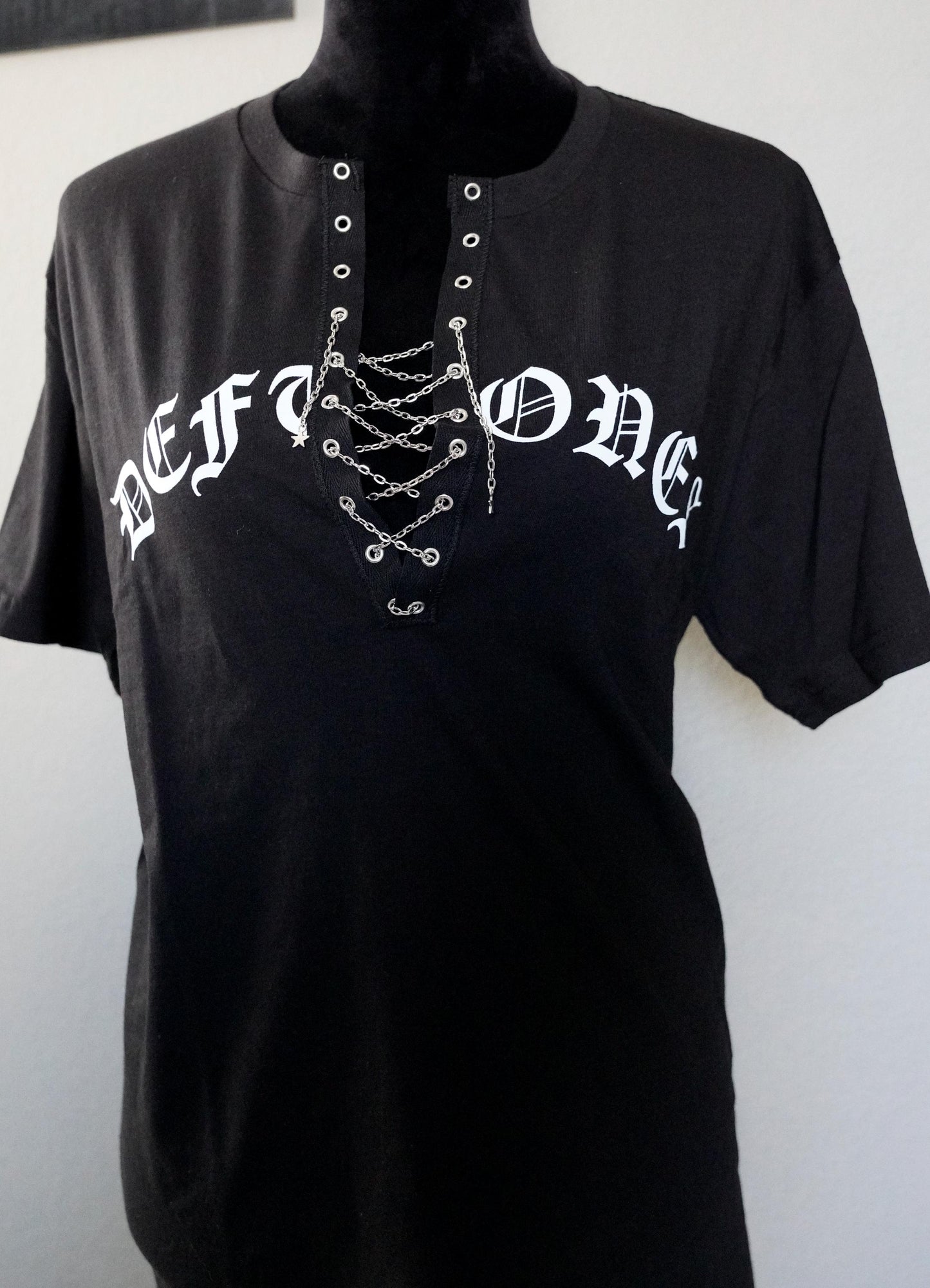 Deftones Lace-Up Band Tee: Reworked Concert Shirt