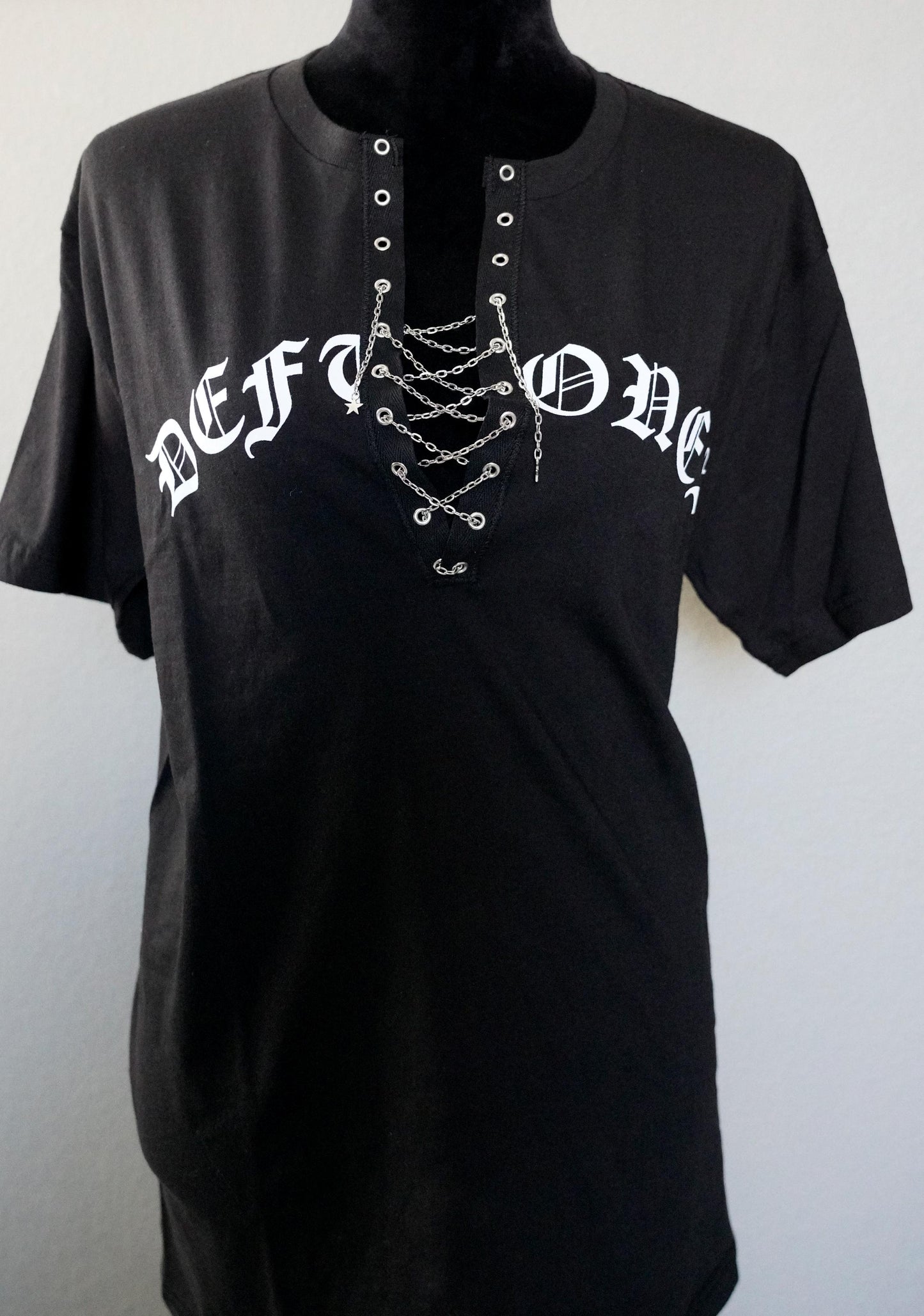 Deftones Lace-Up Band Tee: Reworked Concert Shirt