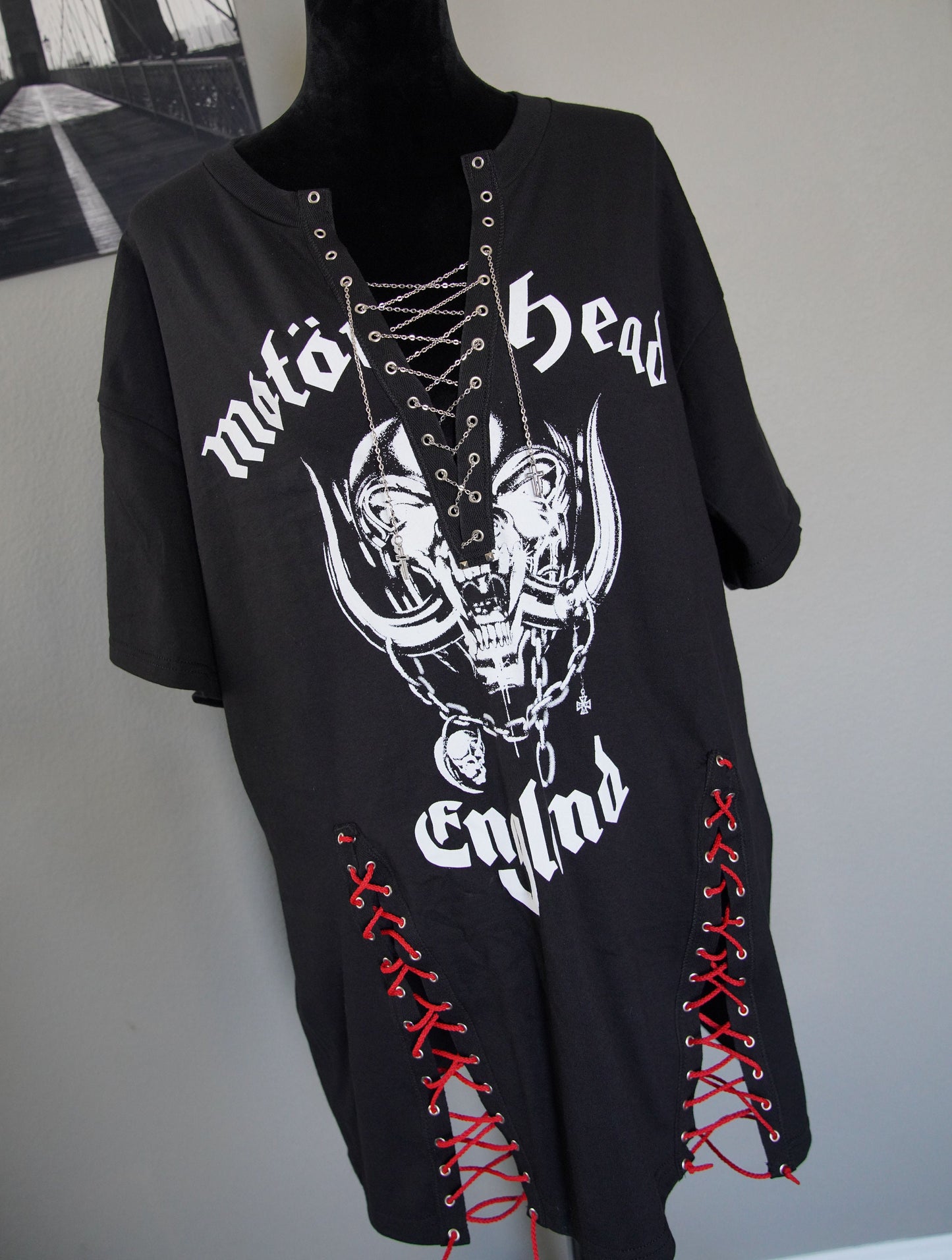 Motorhead Lace-Up Band Tee - Upcycled Concert Shirt