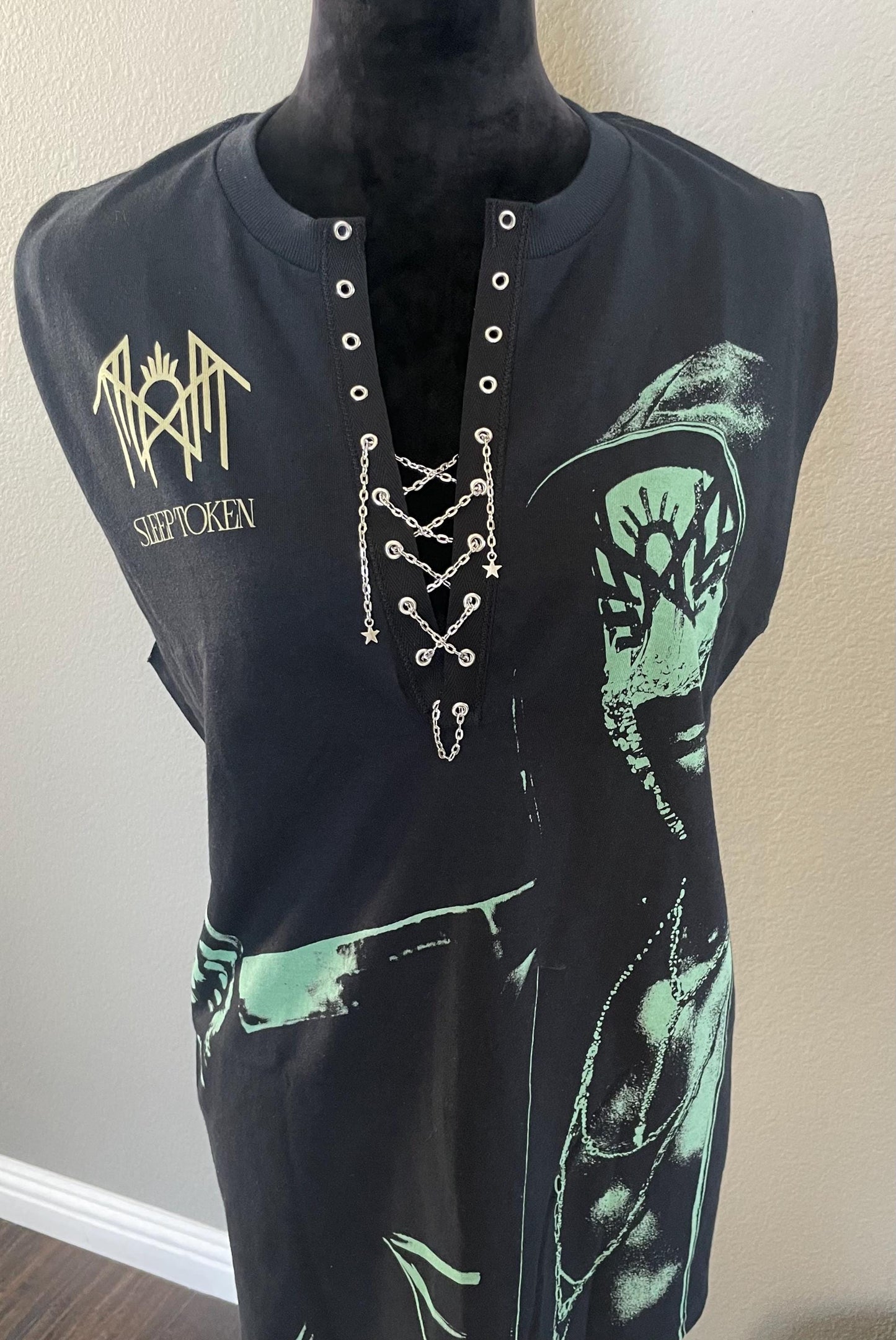 Sleep Token Lace-Up Band Tee: Reworked Concert Shirt