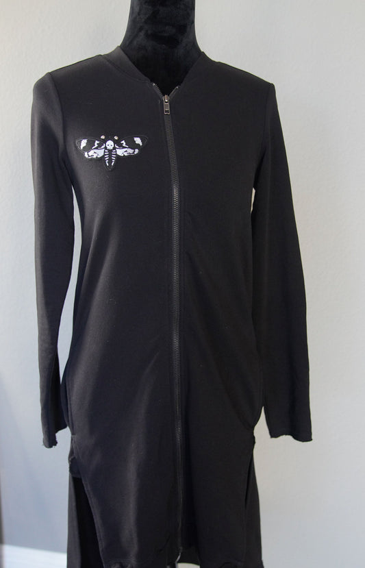 Olivia Paige Clothing -  Gothic Skull Moth Long  Hoodie