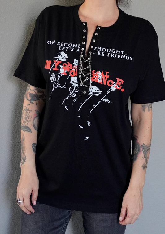My Chemical Romance Lace-Up Band Tee: Upcycled Concert Shirt