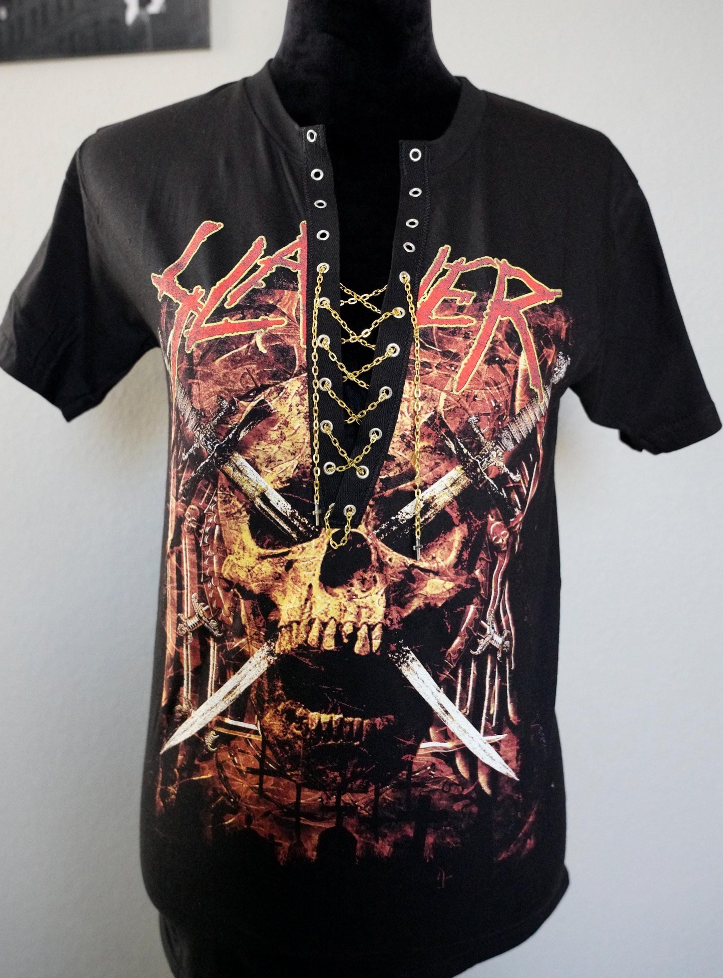 Slayer Lace-Up Band Tee: Reworked Concert Shirt