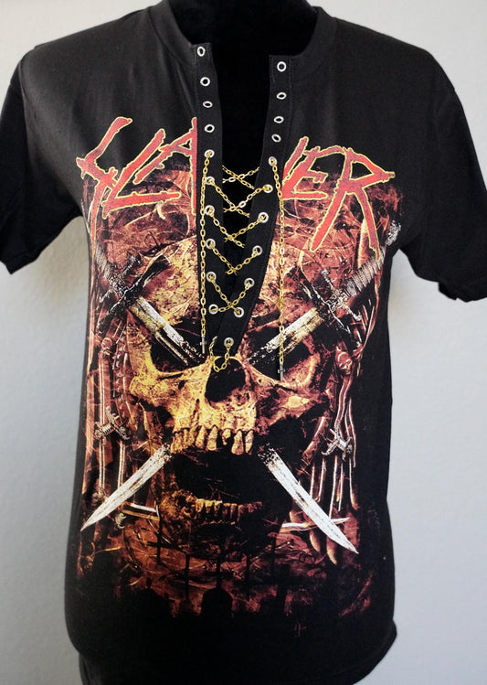 Slayer Lace-Up Band Tee: Reworked Concert Shirt