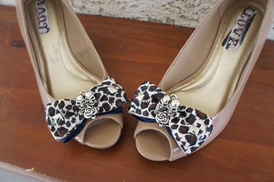 Olivia Paige - Glamour punk rock leopard skulls Tattoo roses Bows Shoe CLips