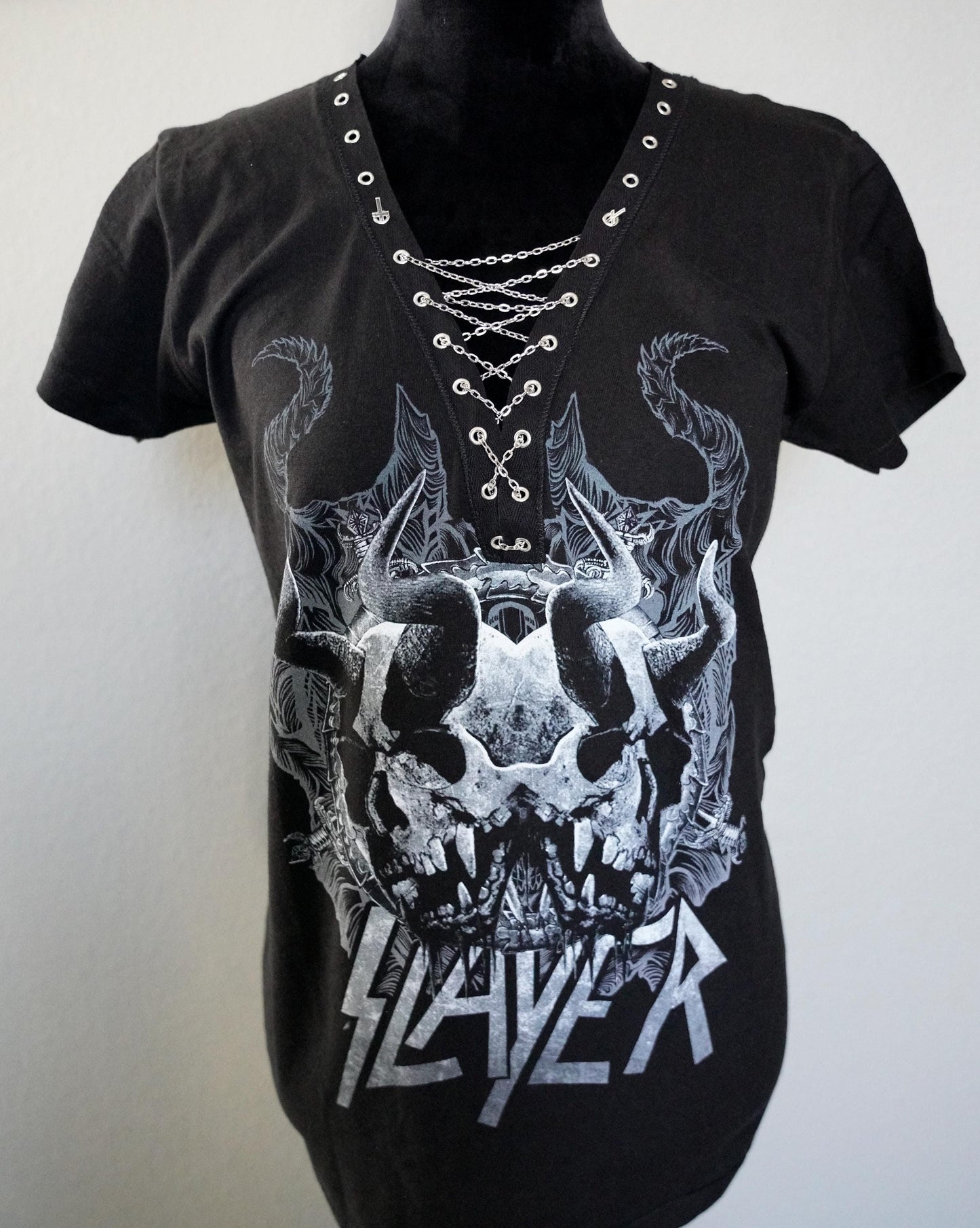 Slayer Lace-Up Band Tee: Reworked Concert Shirt