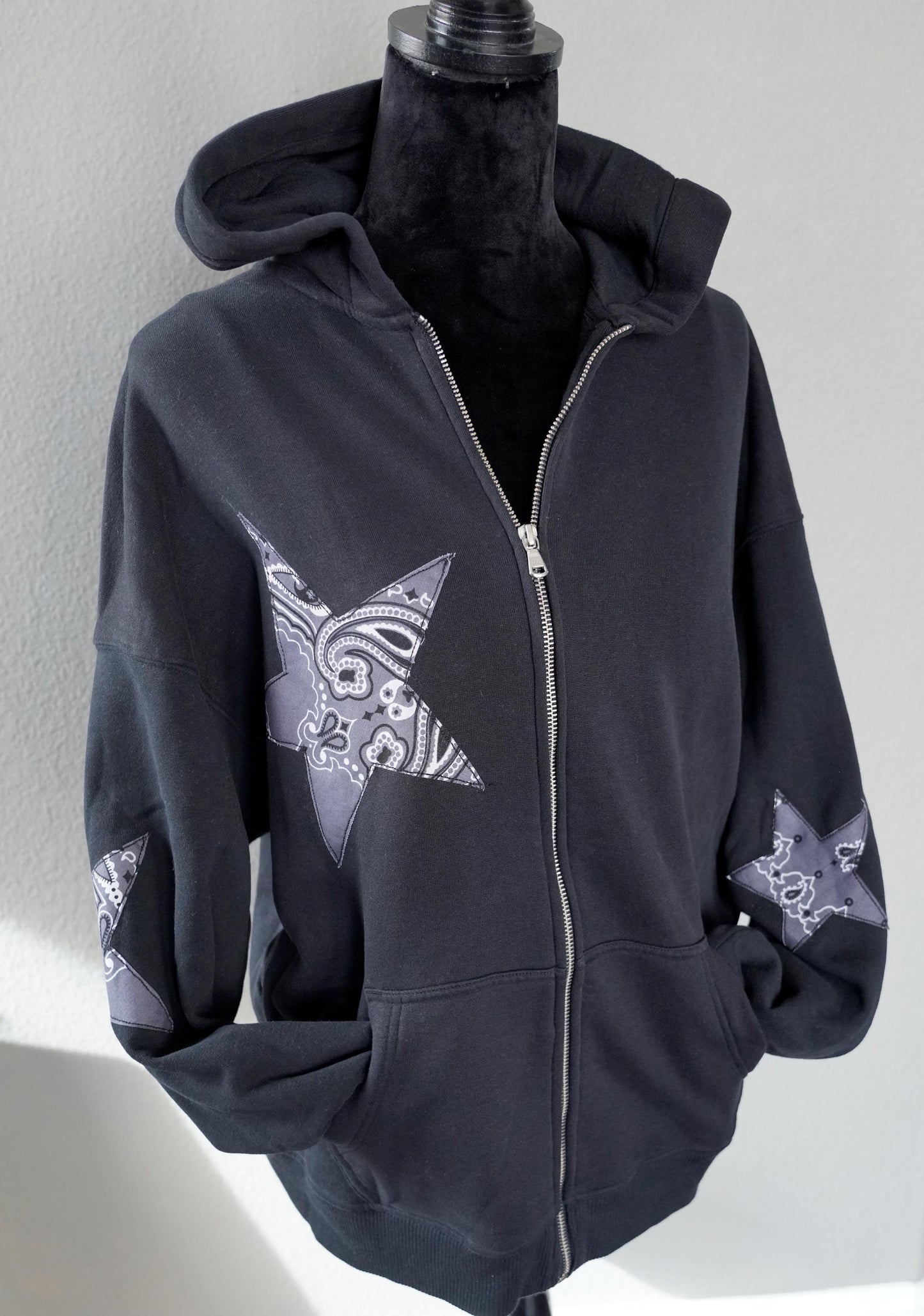 Olivia Paige - Patchwork hoodie bandana Stars  sweatshirt  hoodie  fleece