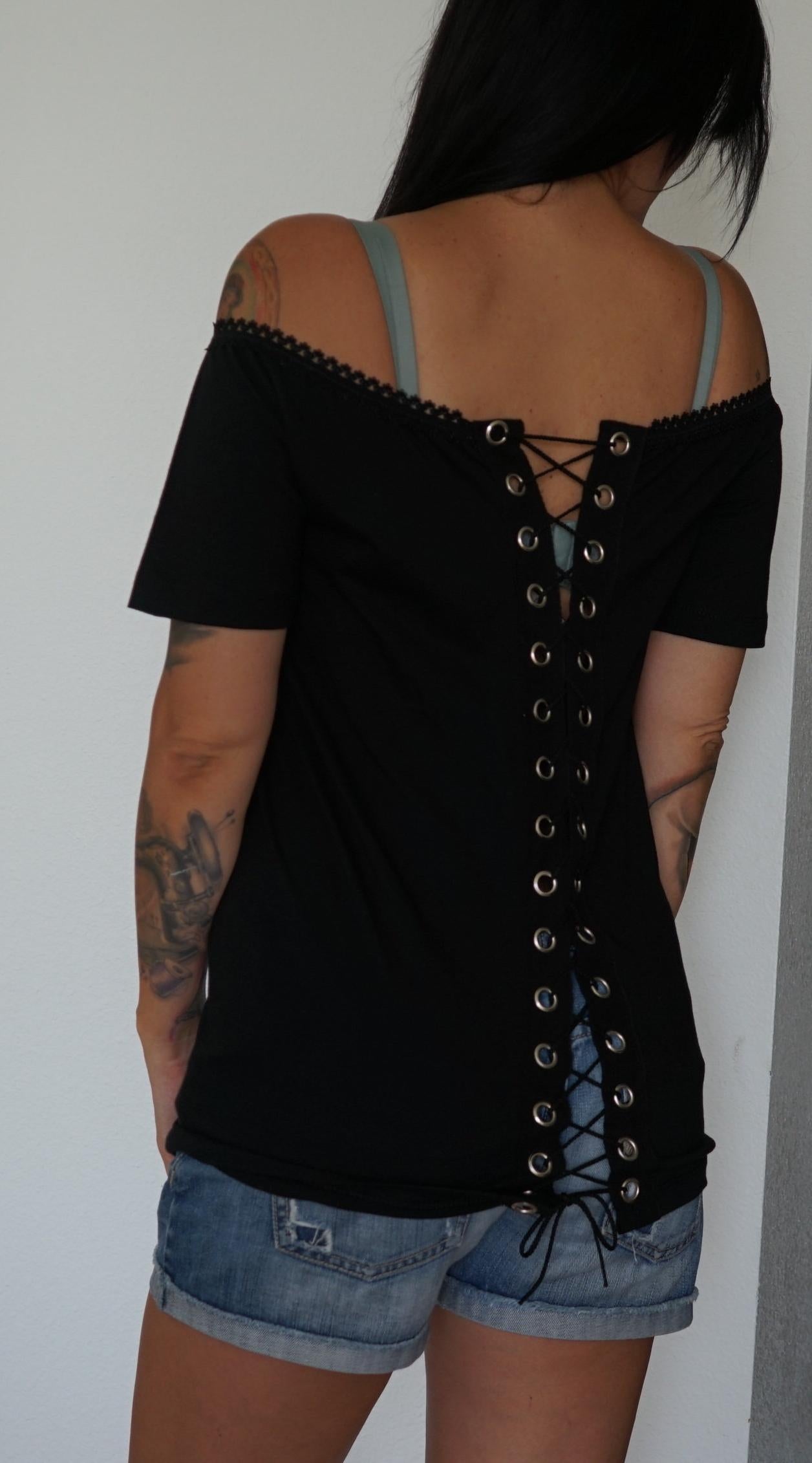 Iron Maiden Lace-Up Band Tee: Reworked Concert Shirt