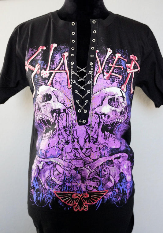 Slayer Lace-Up Band Tee: Reworked Concert Shirt