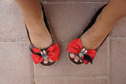 Olivia Paige - Sugar shoe flats clips tattoo rose with feather