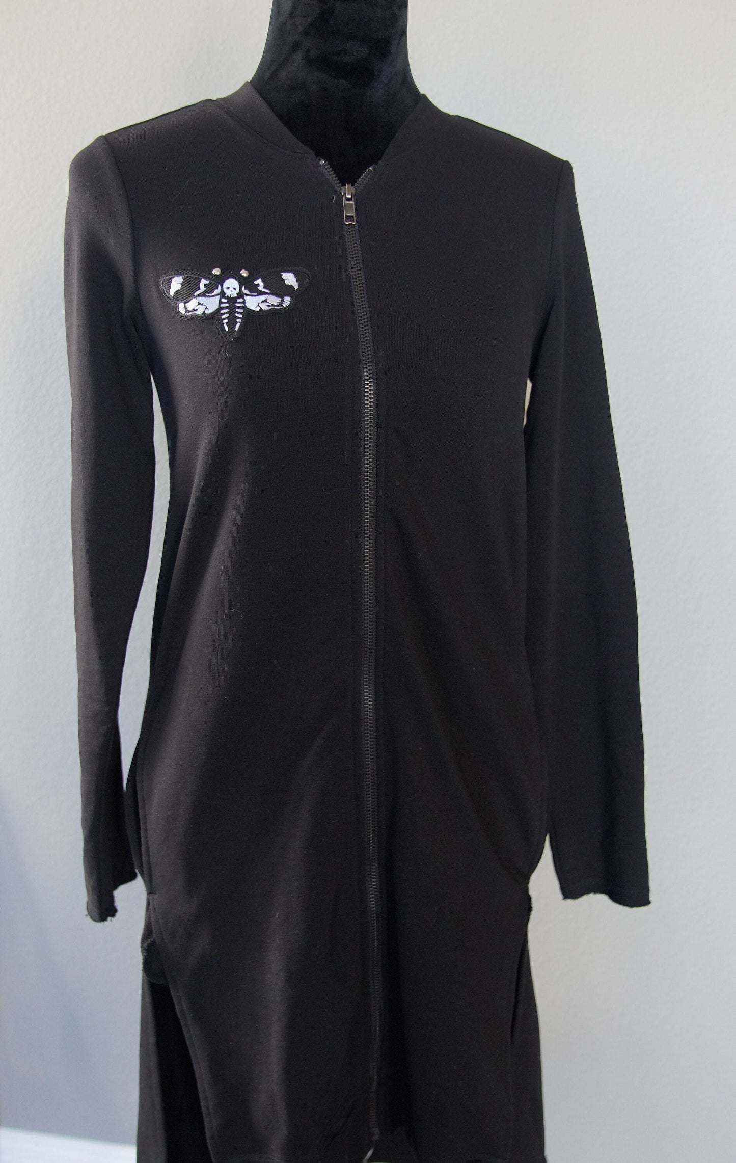 Olivia Paige Clothing -  Gothic Skull Moth Long  Hoodie