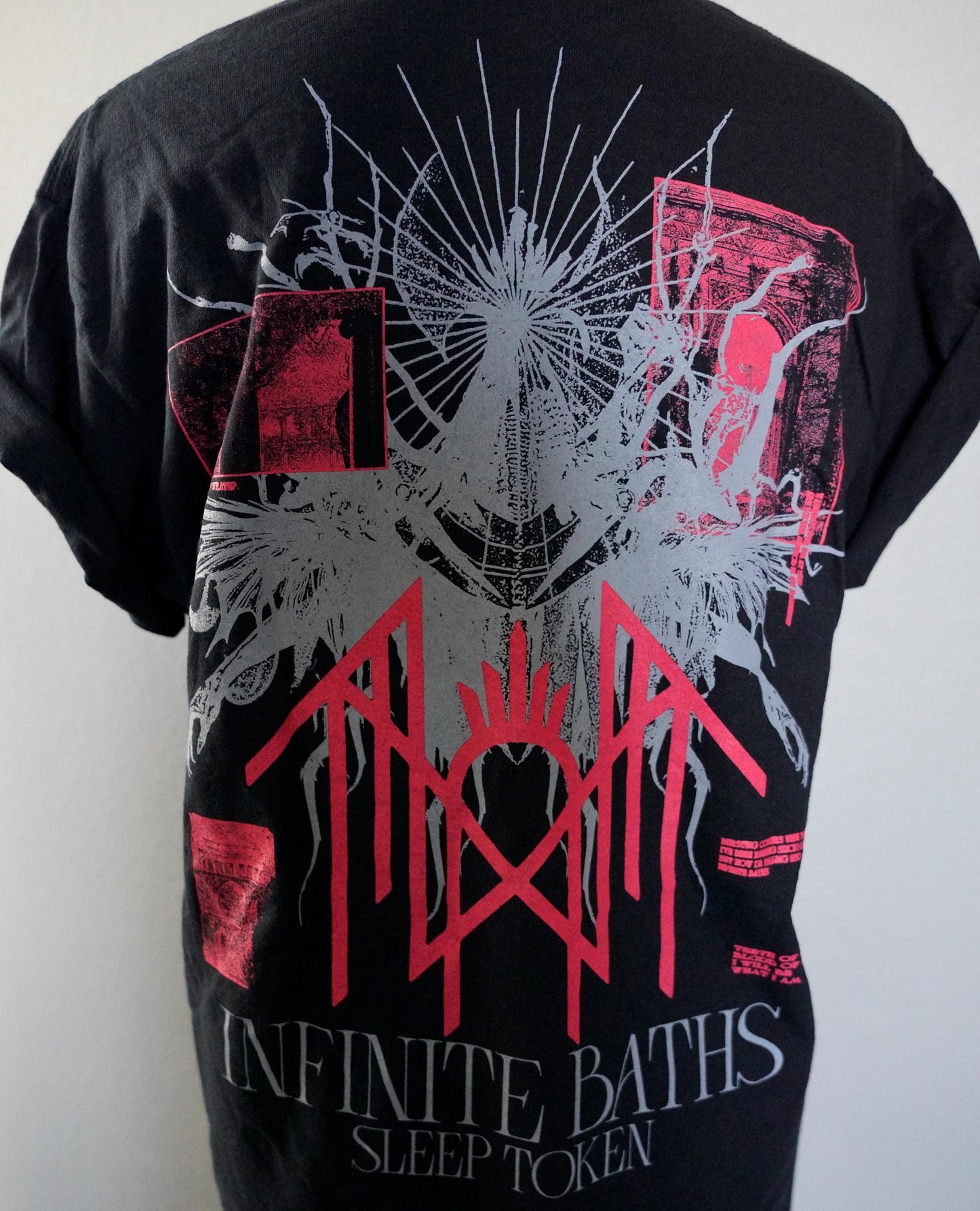 Sleep Token Lace-Up Band Tee: Upcycled Concert Shirt  Even In Arcadia Infinite Baths Visuals