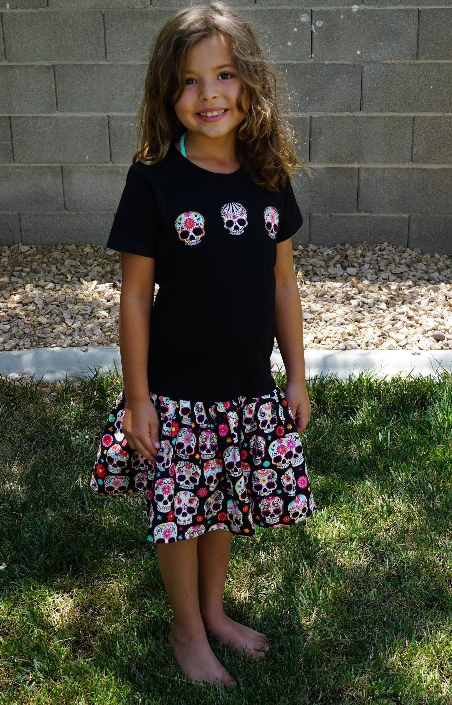 Olivia Paige - Little girls sugar skull rockabilly punk rock outfit Tattoo Dress  toddler