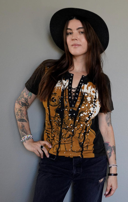 Metallica Lace-Up Band Tee: Reworked Concert Shirt