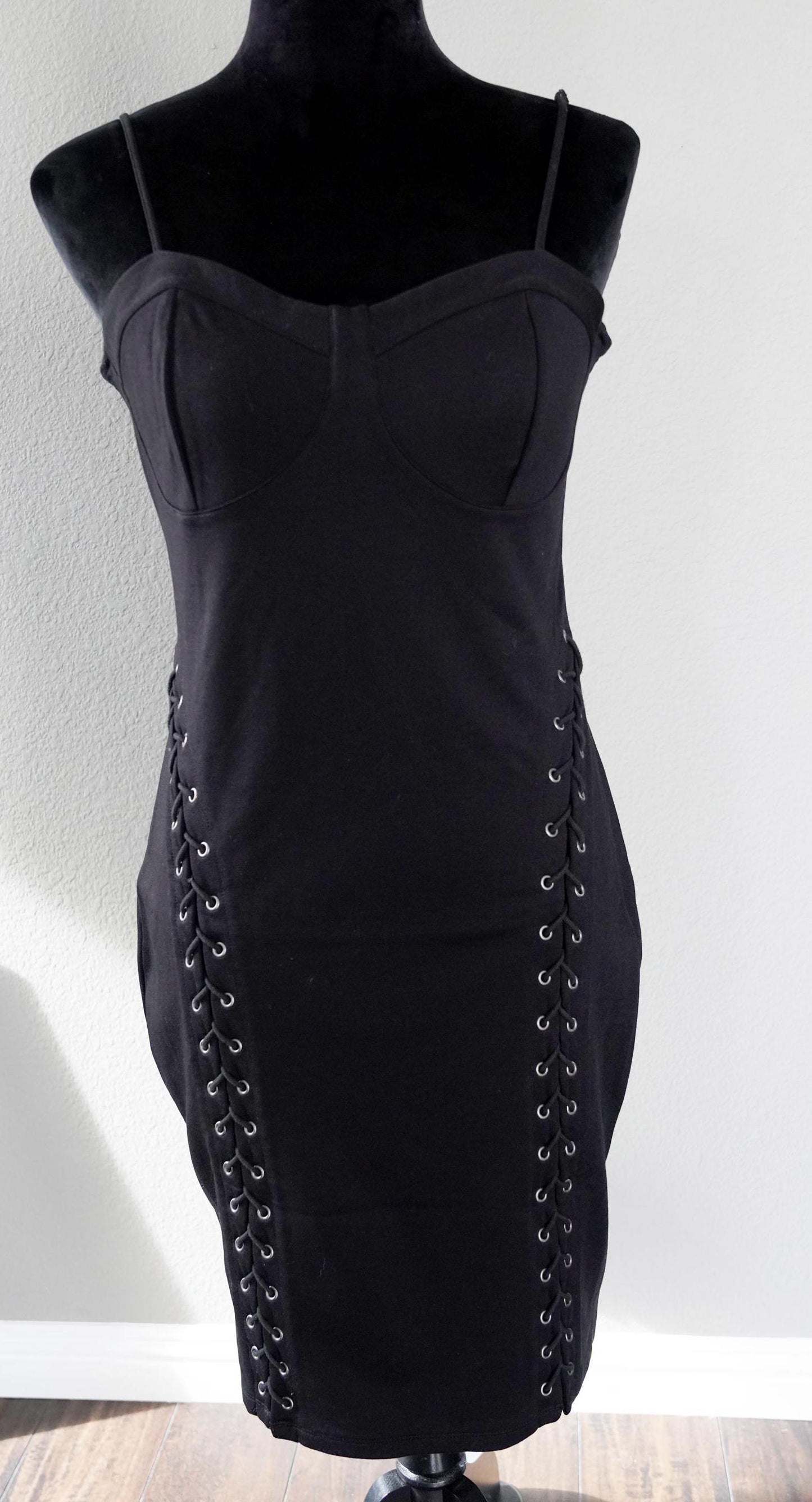 Olivia Paige -  Skinny Mid dress with Lace up