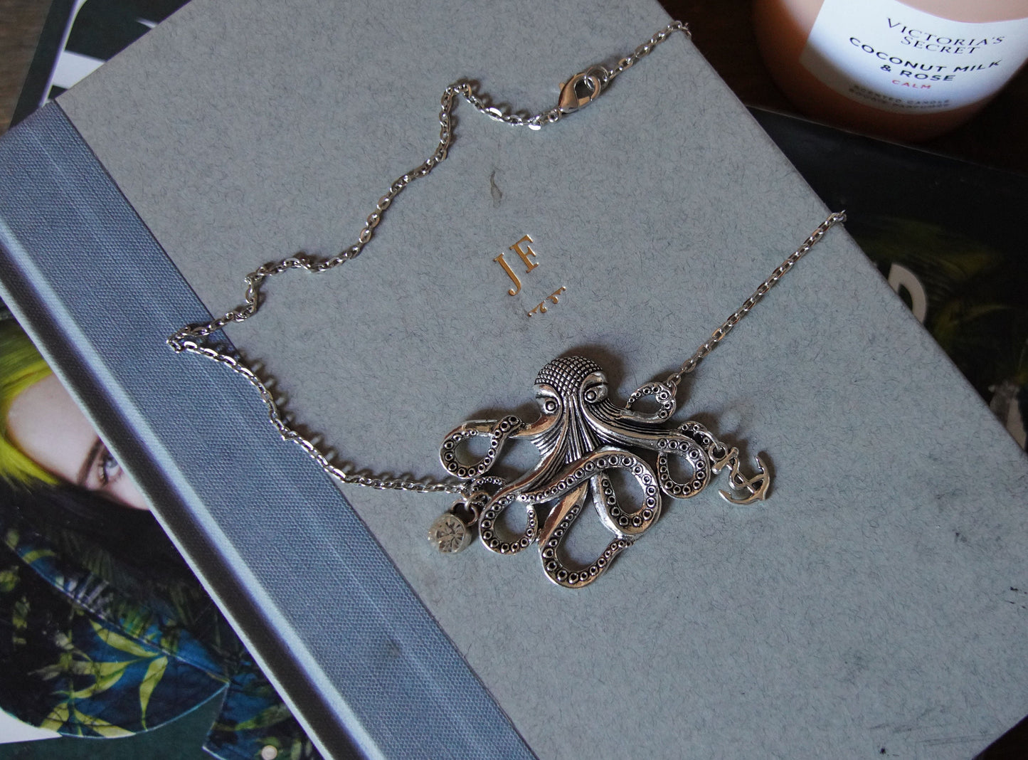 Olivia Paige -Rockabilly punk rock  Anchor octopus necklace