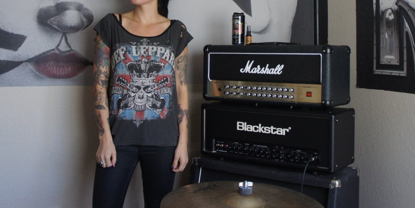 Def Leppard Lace-Up Concert Shirt: Upcycled Band Tee