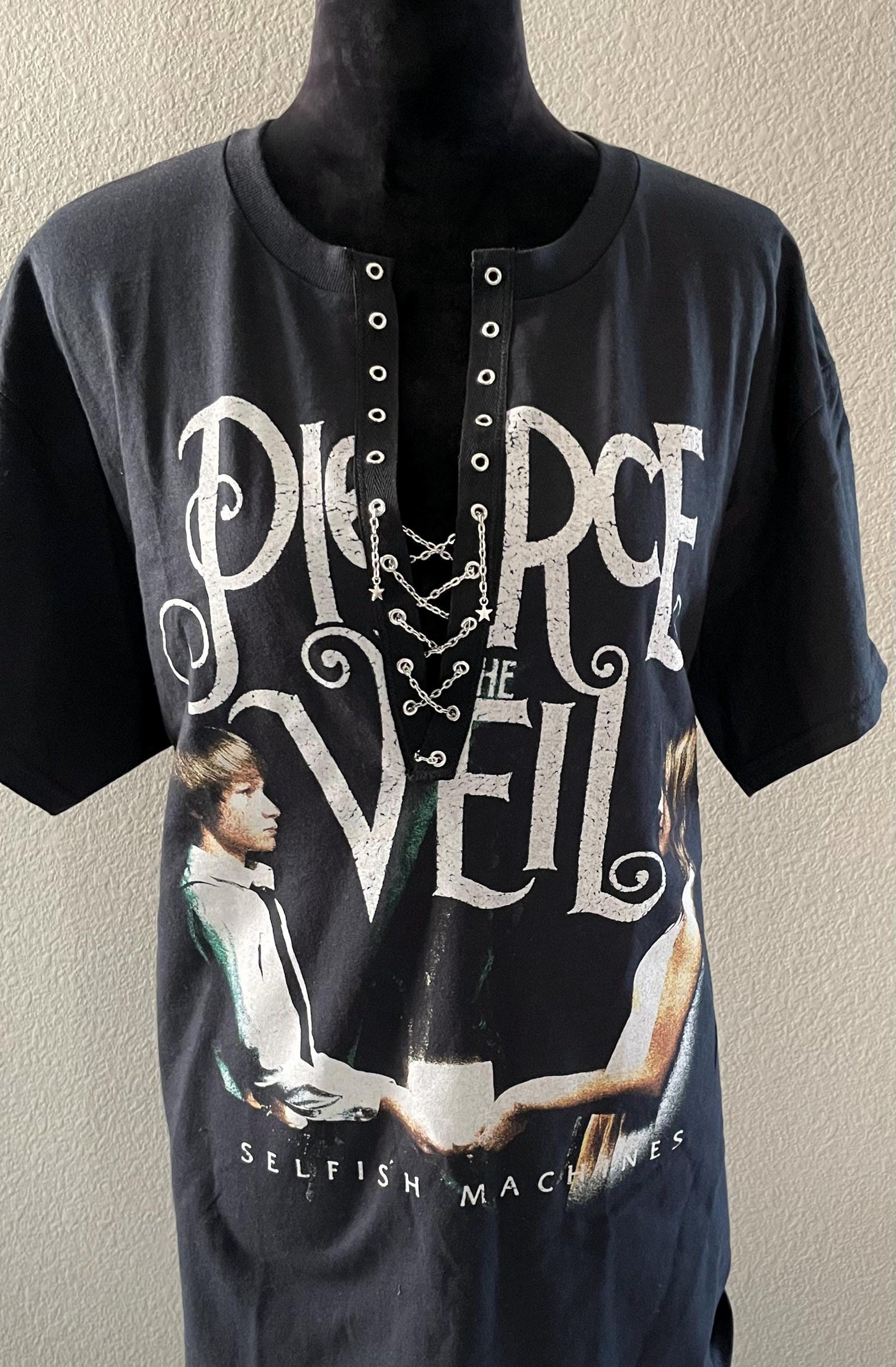 Pierce The Veil Lace-Up Band Tee - Selfish Machines Concert Top