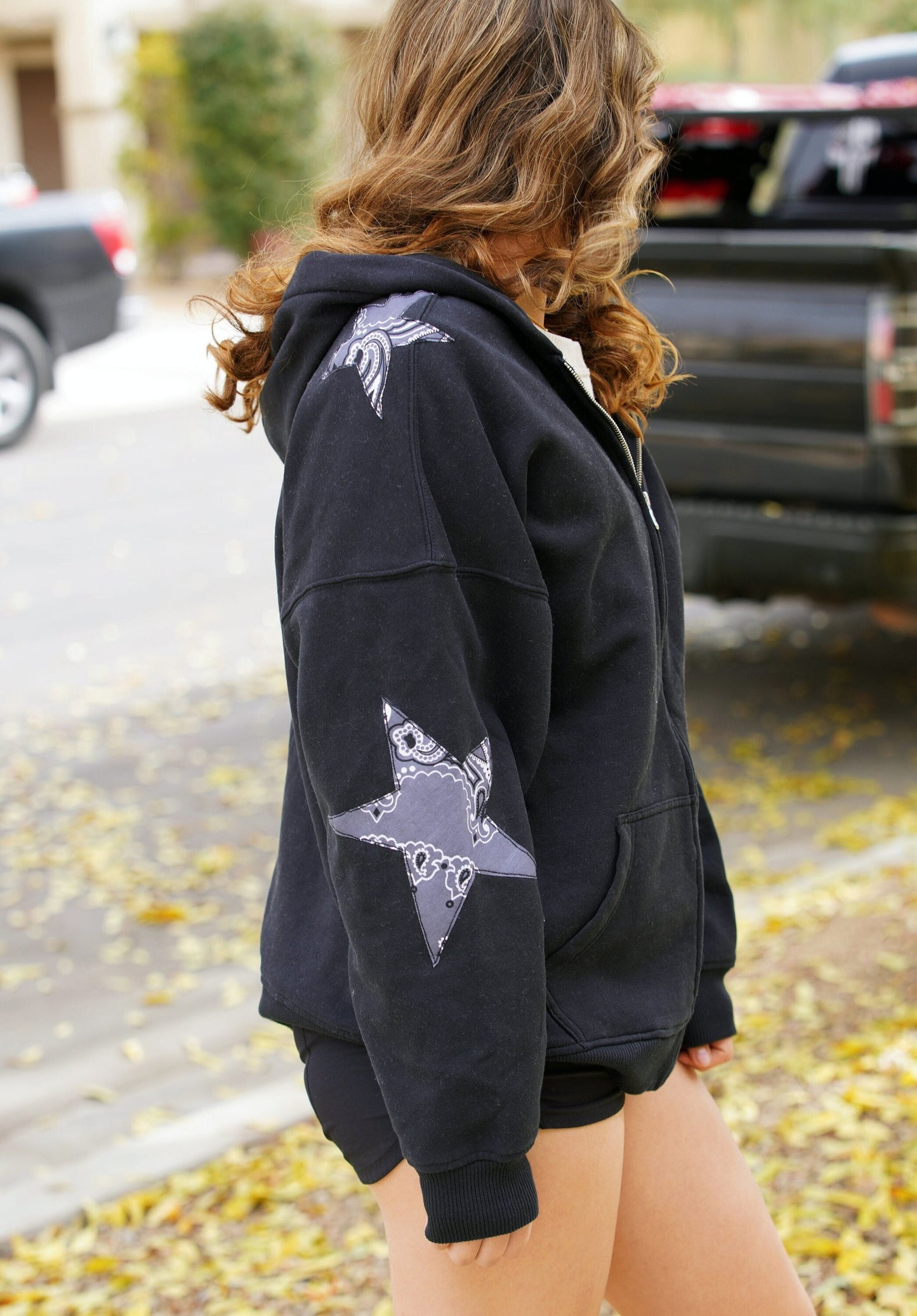 Olivia Paige - Patchwork hoodie bandana Stars  sweatshirt  hoodie  fleece