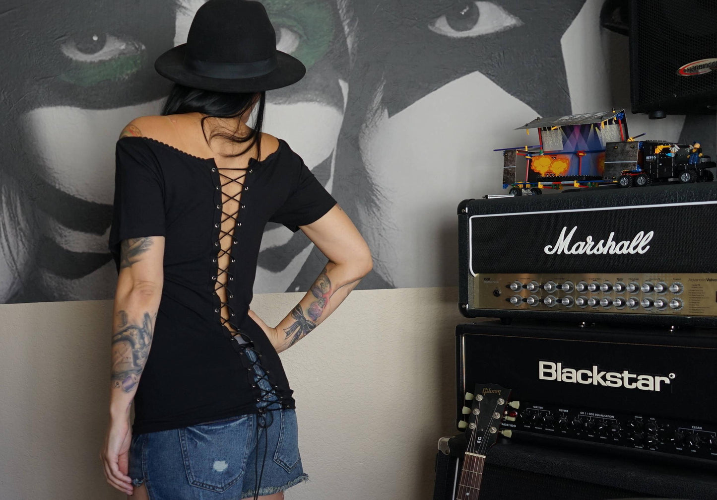 Misfits Lace-Up Band Tee: Upcycled Concert T-Shirt