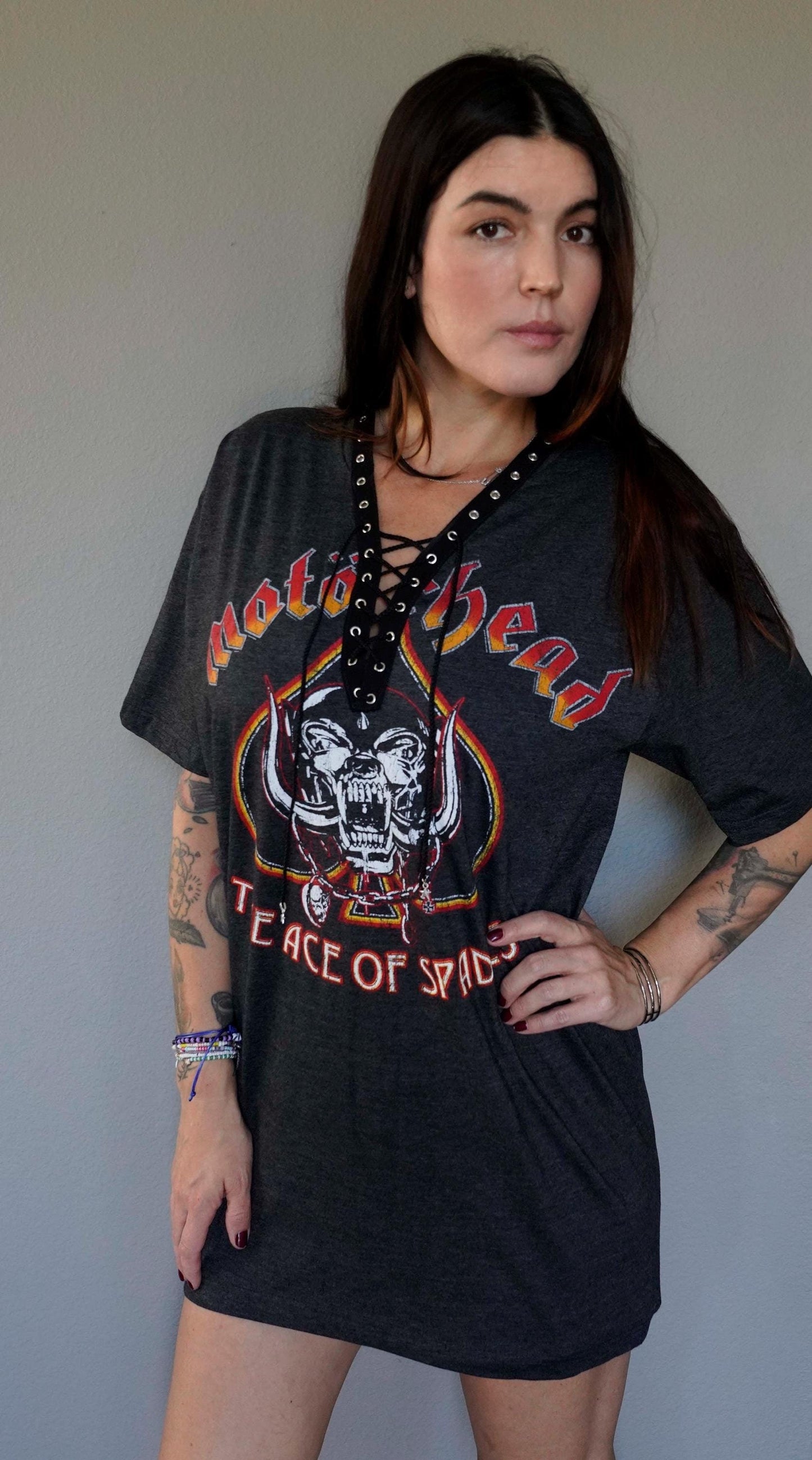 Motorhead Lace-Up Band Tee: Reworked Concert Shirt