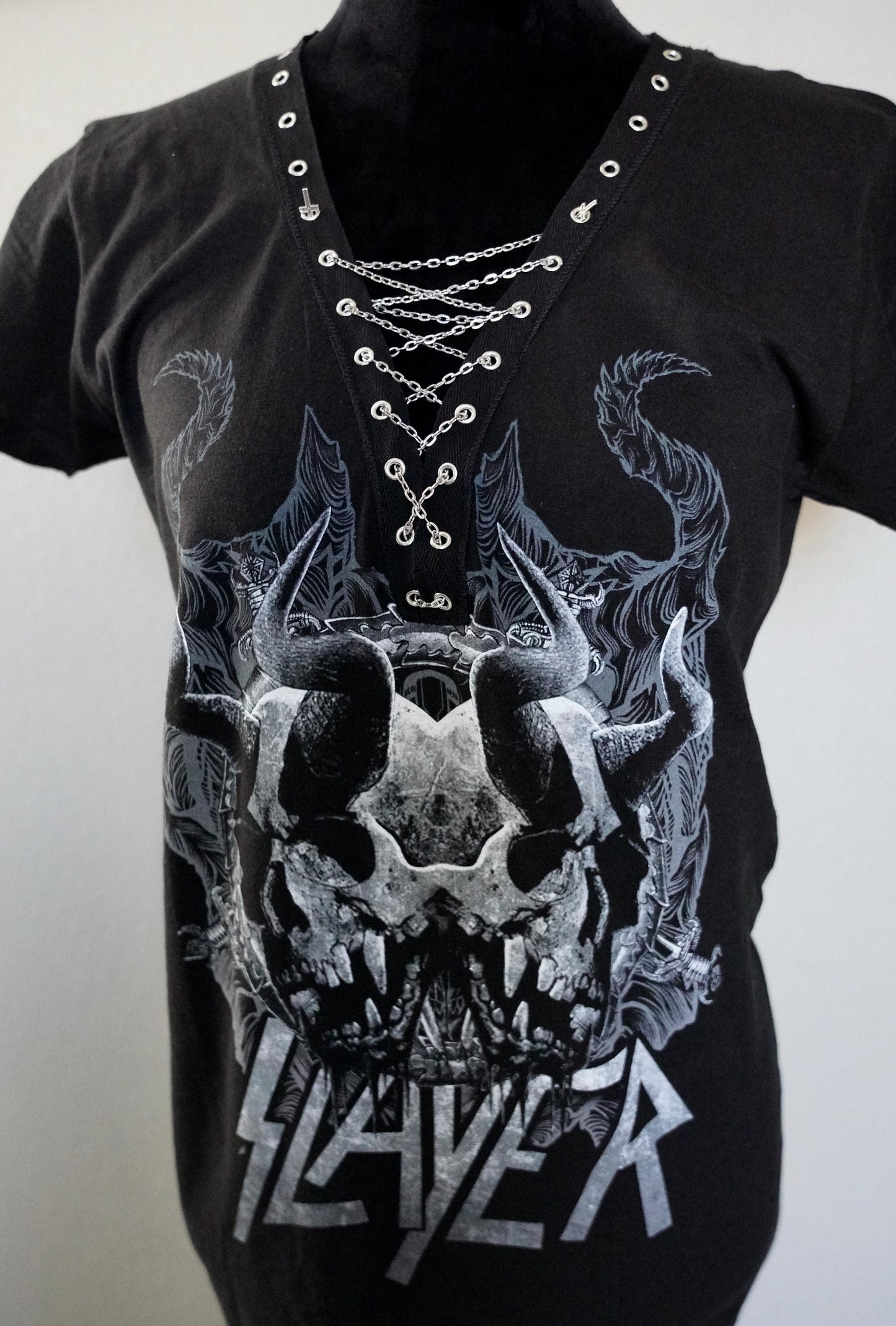 Slayer Lace-Up Band Tee: Reworked Concert Shirt