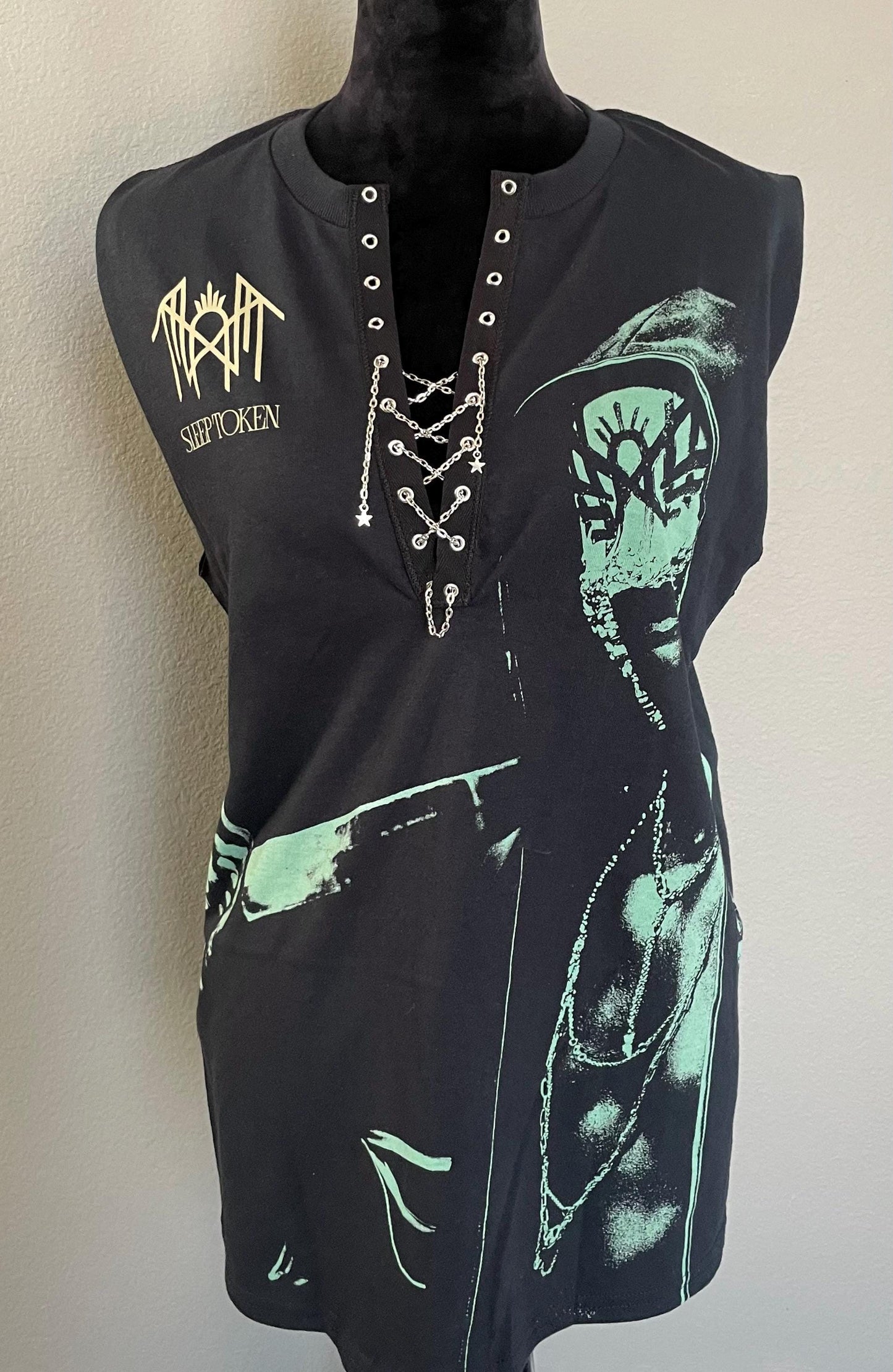 Sleep Token Lace-Up Band Tee: Reworked Concert Shirt