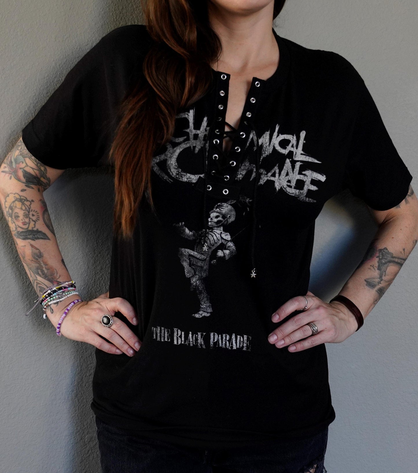 My Chemical Romance Lace-Up Band Tee: Reworked Concert Shirt