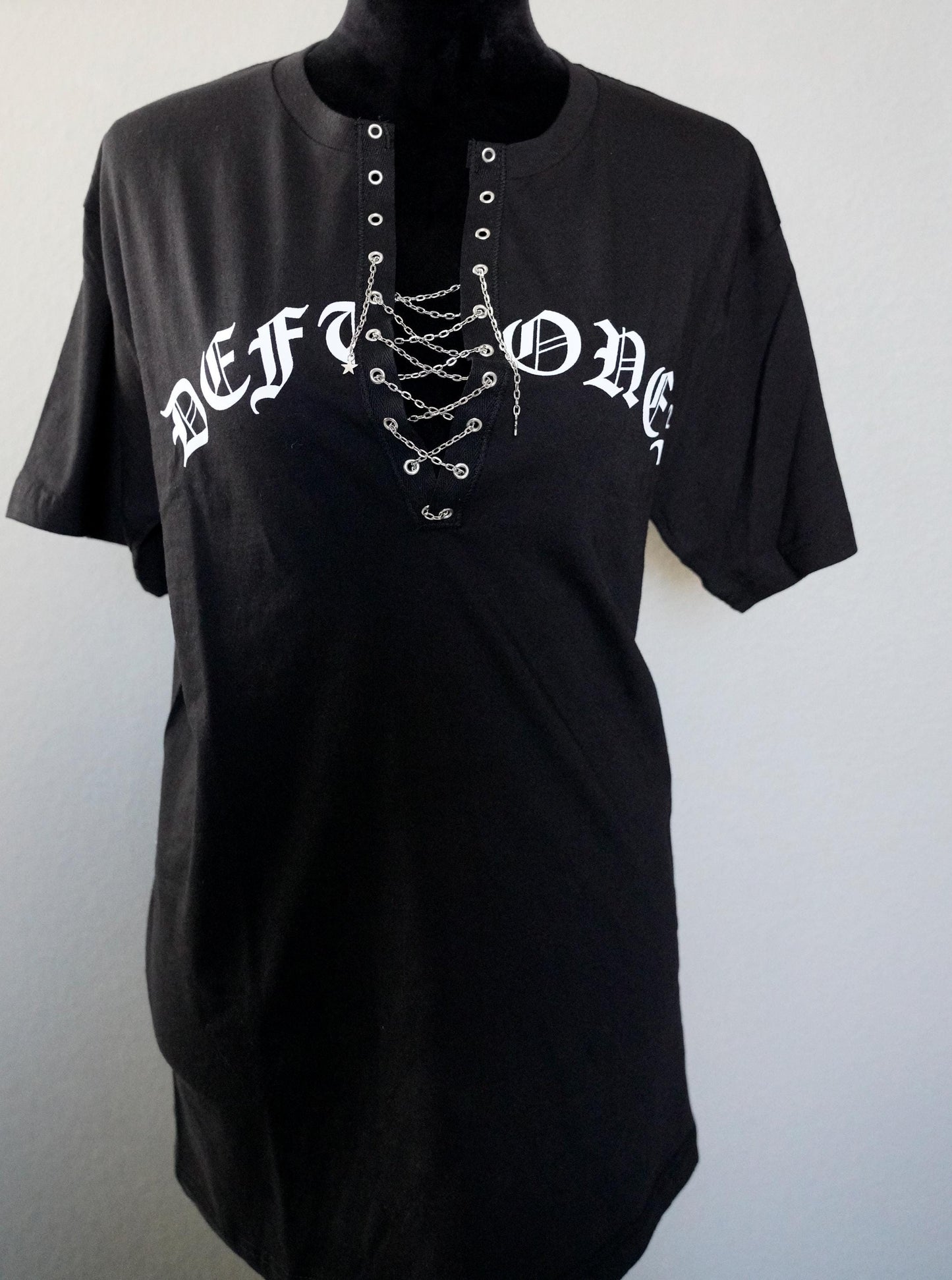 Deftones Lace-Up Band Tee: Reworked Concert Shirt