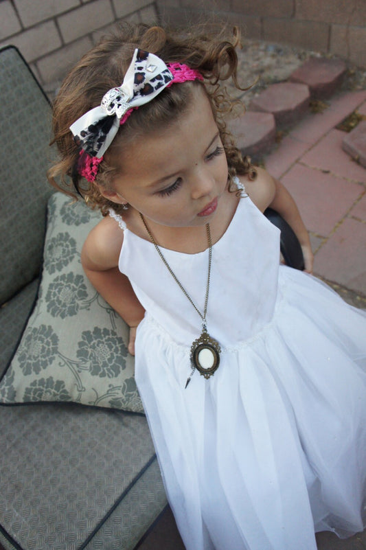 Olivia Paige - Little Sugar skull baby rockabilly infant HEADBAND with feather