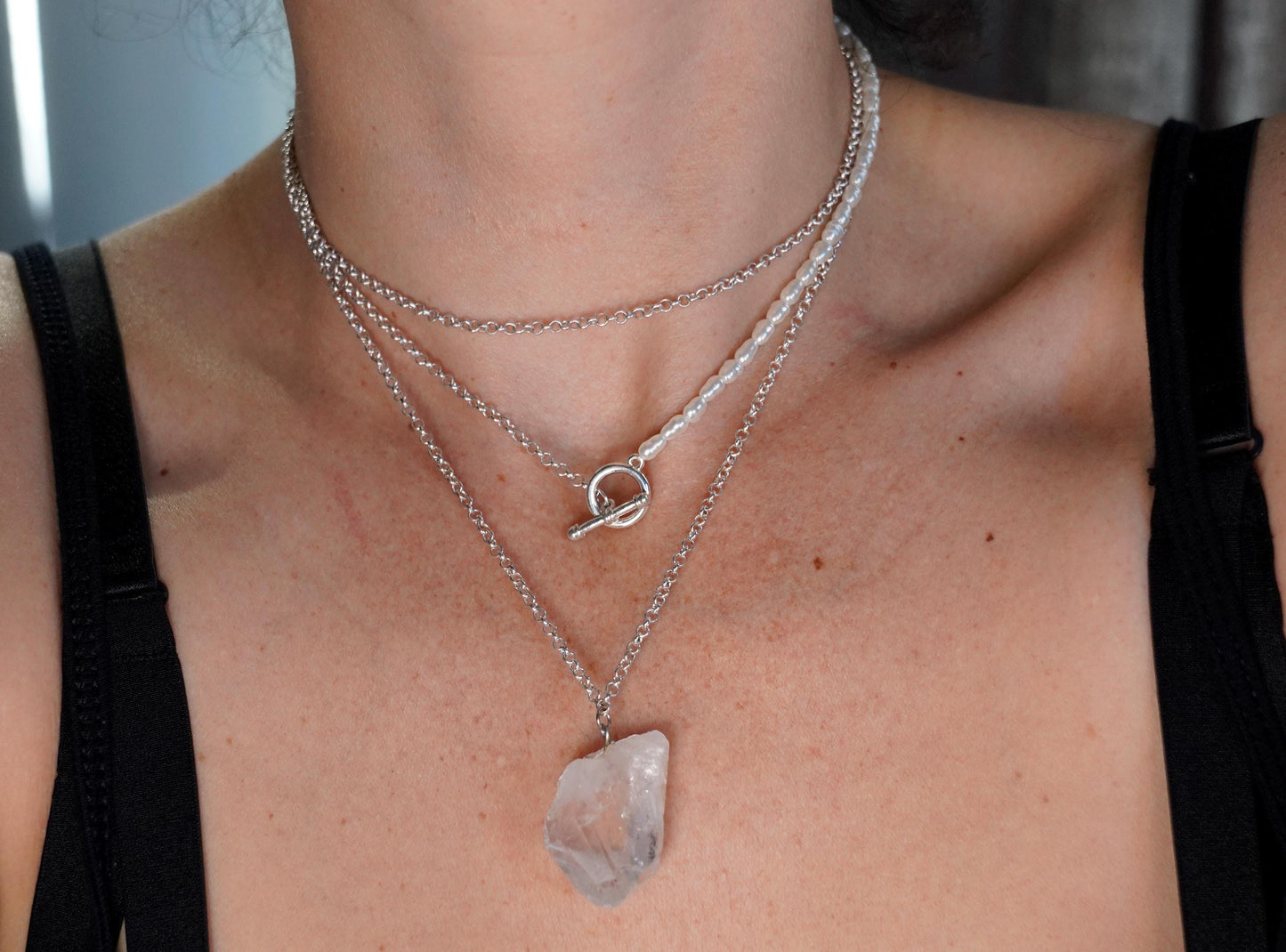 Olivia Paige -Chain RAW Crystal Gemstone  Necklace vintage style look