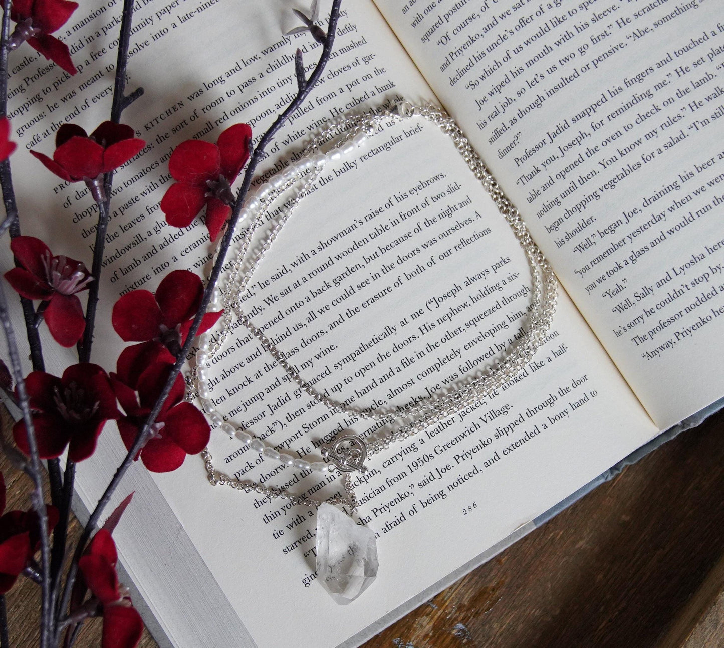 Olivia Paige -Chain RAW Crystal Gemstone  Necklace vintage style look