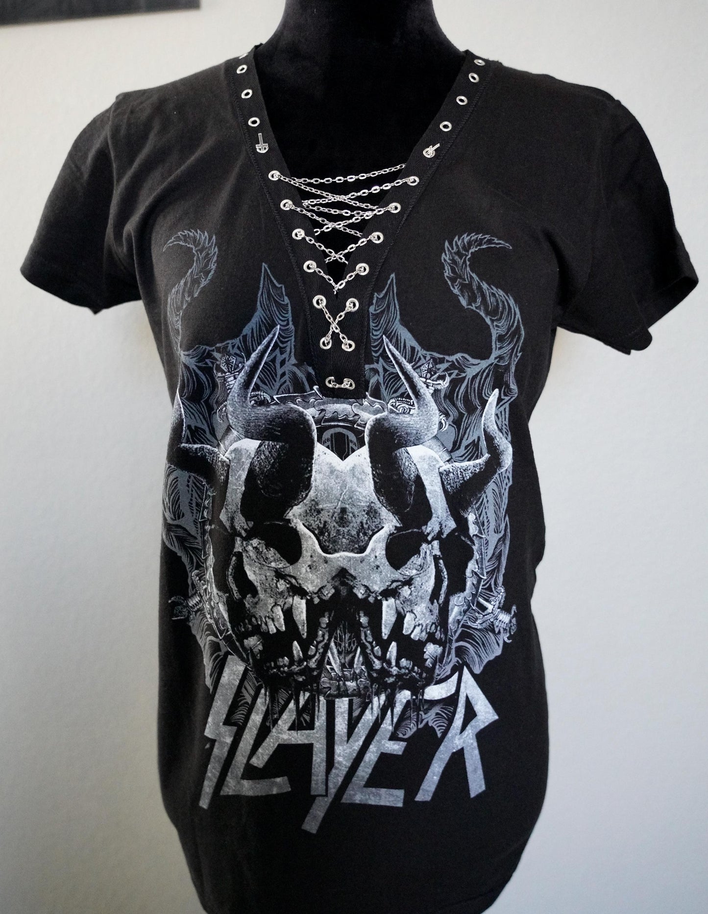 Slayer Lace-Up Band Tee: Reworked Concert Shirt