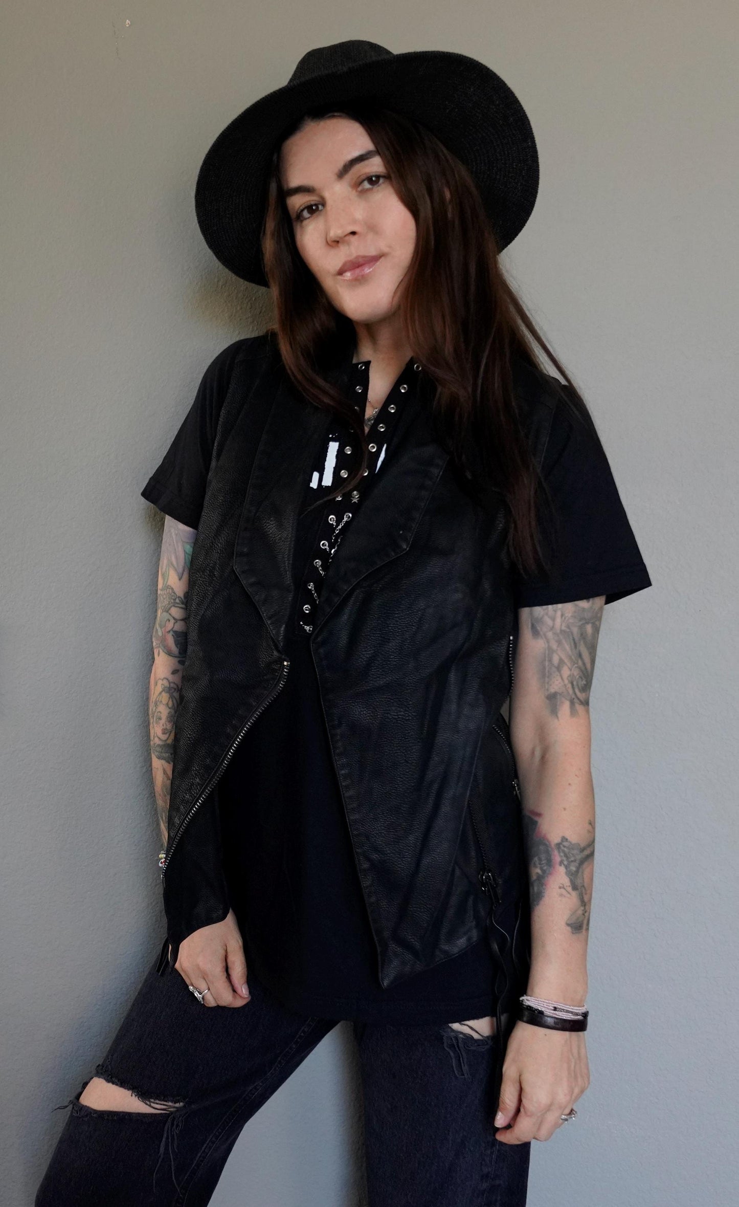 Olivia Paige - VINTAGE Faux Leather Punk Rock Vest