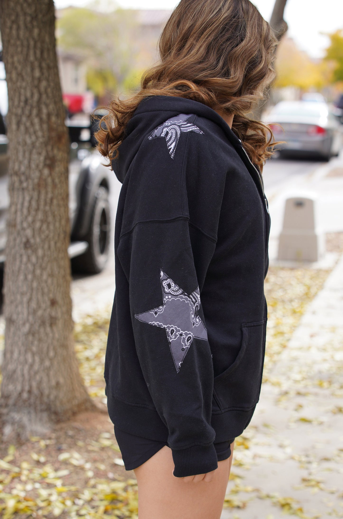 Olivia Paige - Patchwork hoodie bandana Stars  sweatshirt  hoodie  fleece