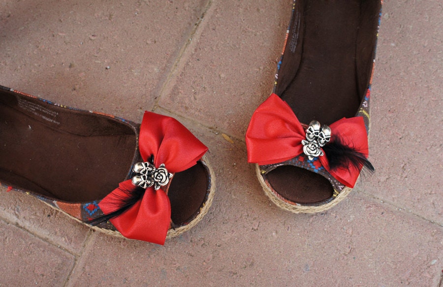 Olivia Paige - Sugar shoe flats clips tattoo rose with feather