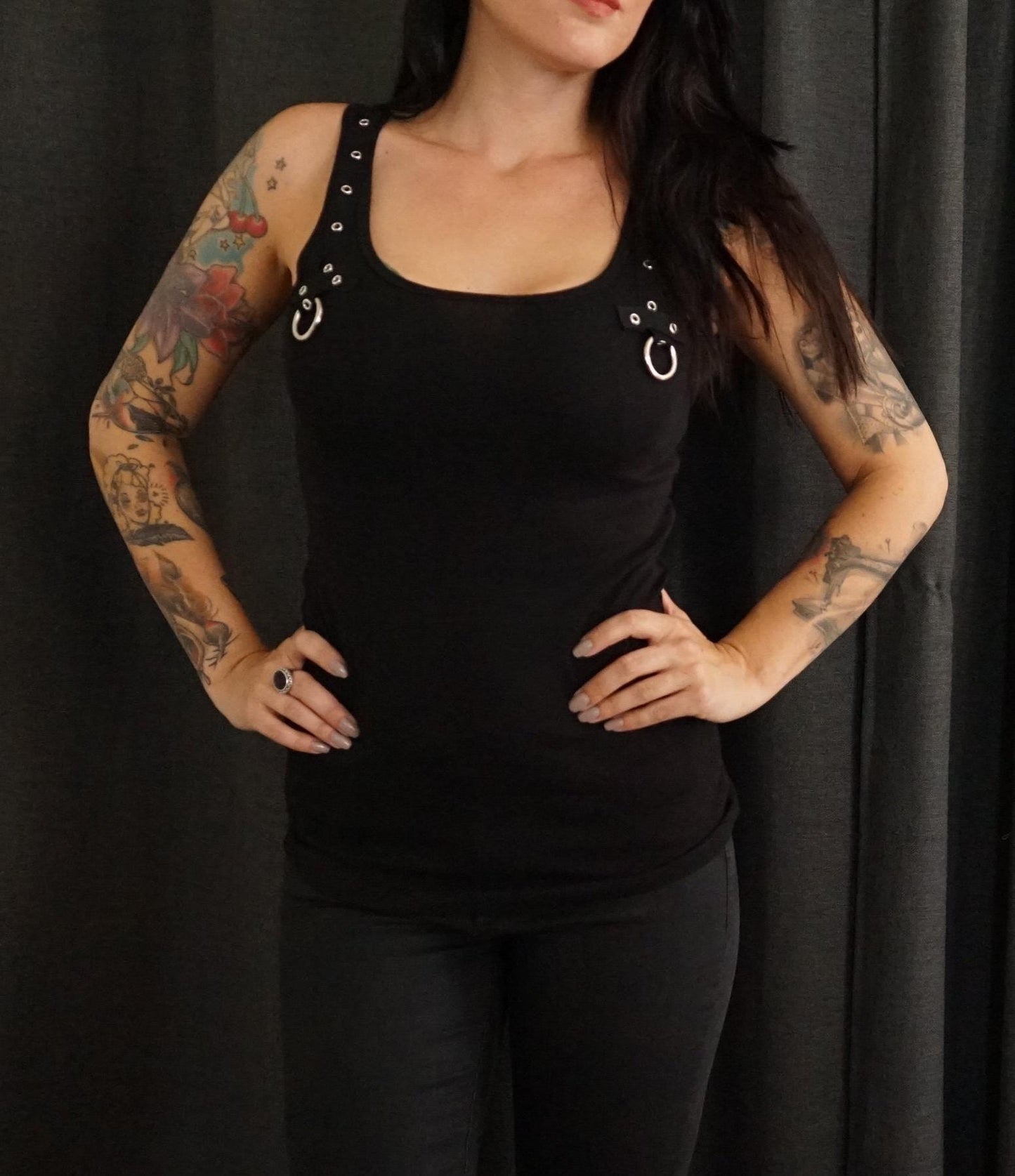 Olivia Paige Clothing - Black Tank top with Eyelets  goth gothic