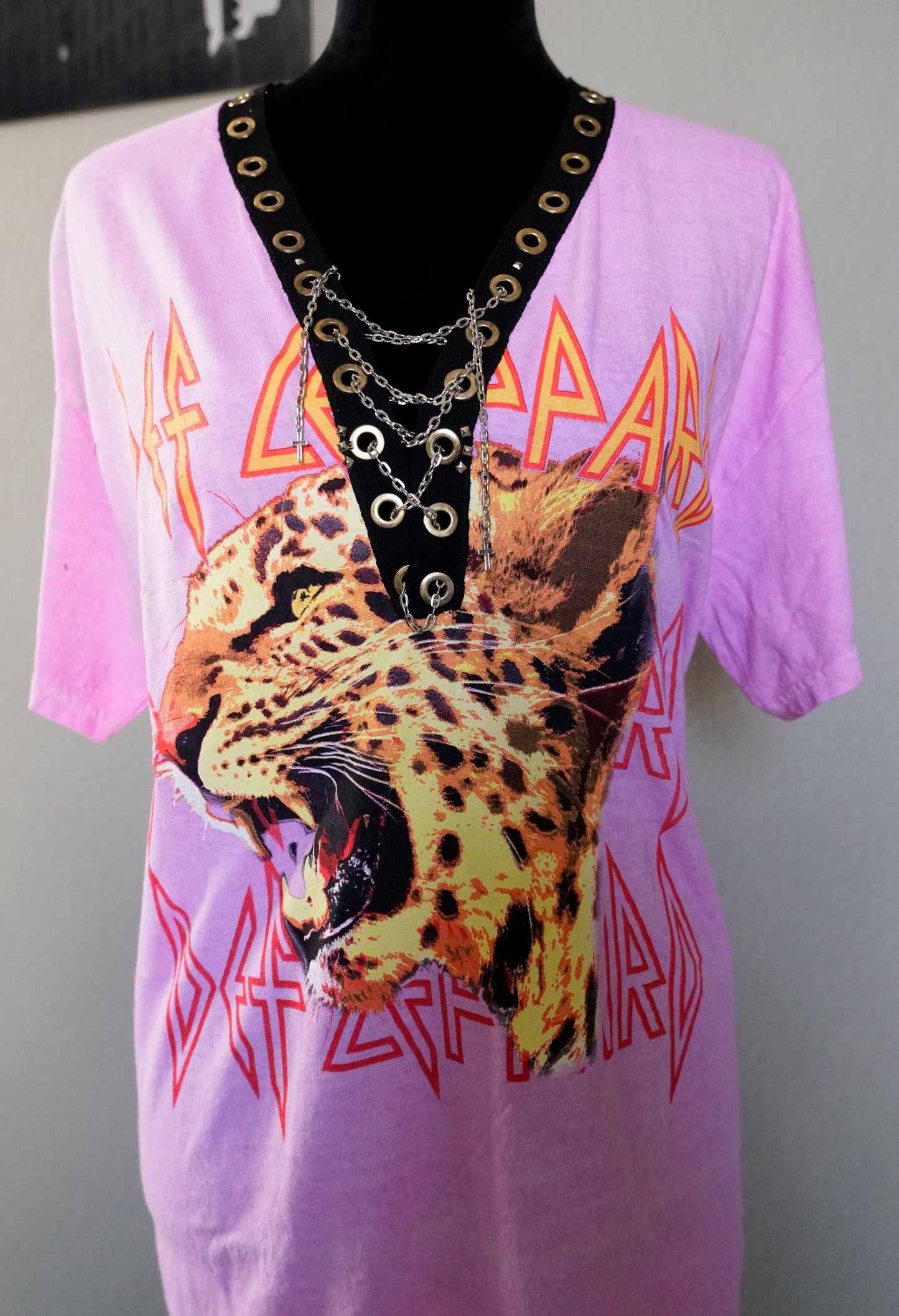 Def Leppard Hysteria Lace-Up Band Tee - Upcycled Concert Top