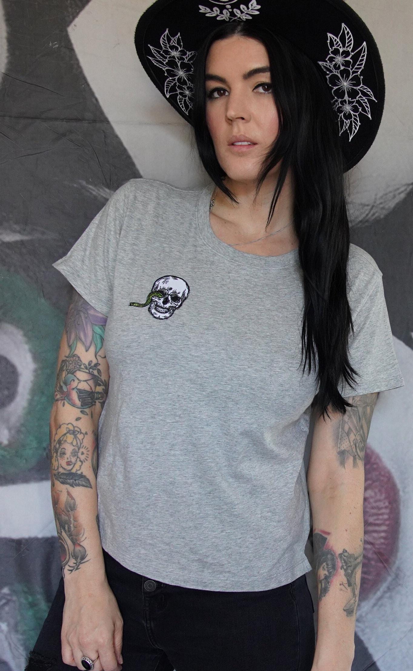 Olivia Paige- Skull shirt in grey