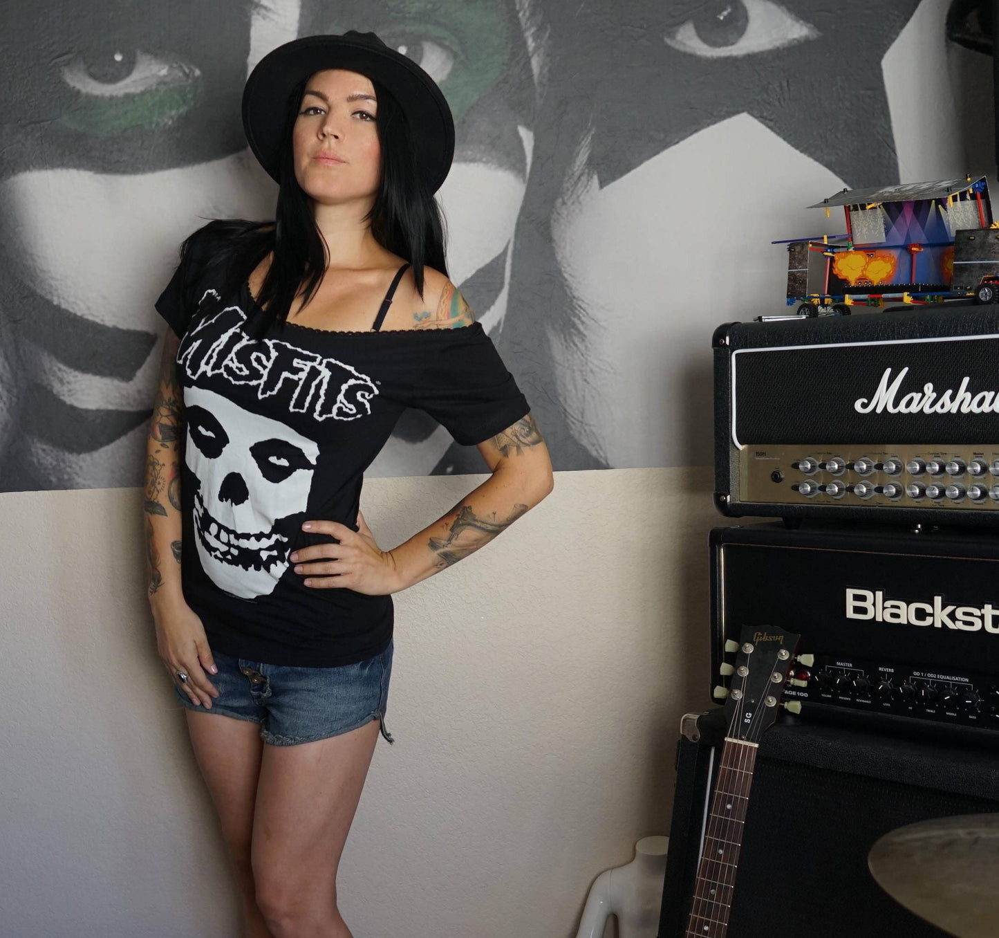 Misfits Lace-Up Band Tee: Upcycled Concert T-Shirt