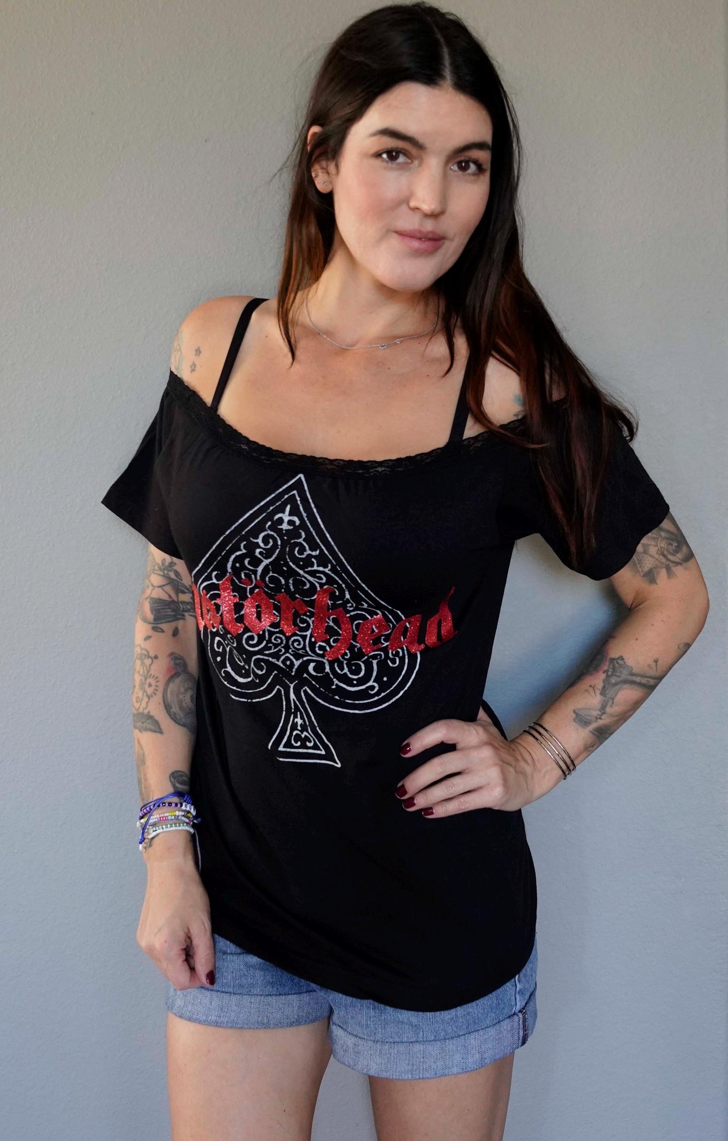 Motorhead Lace Up Band Tee: Reworked Concert T-Shirt